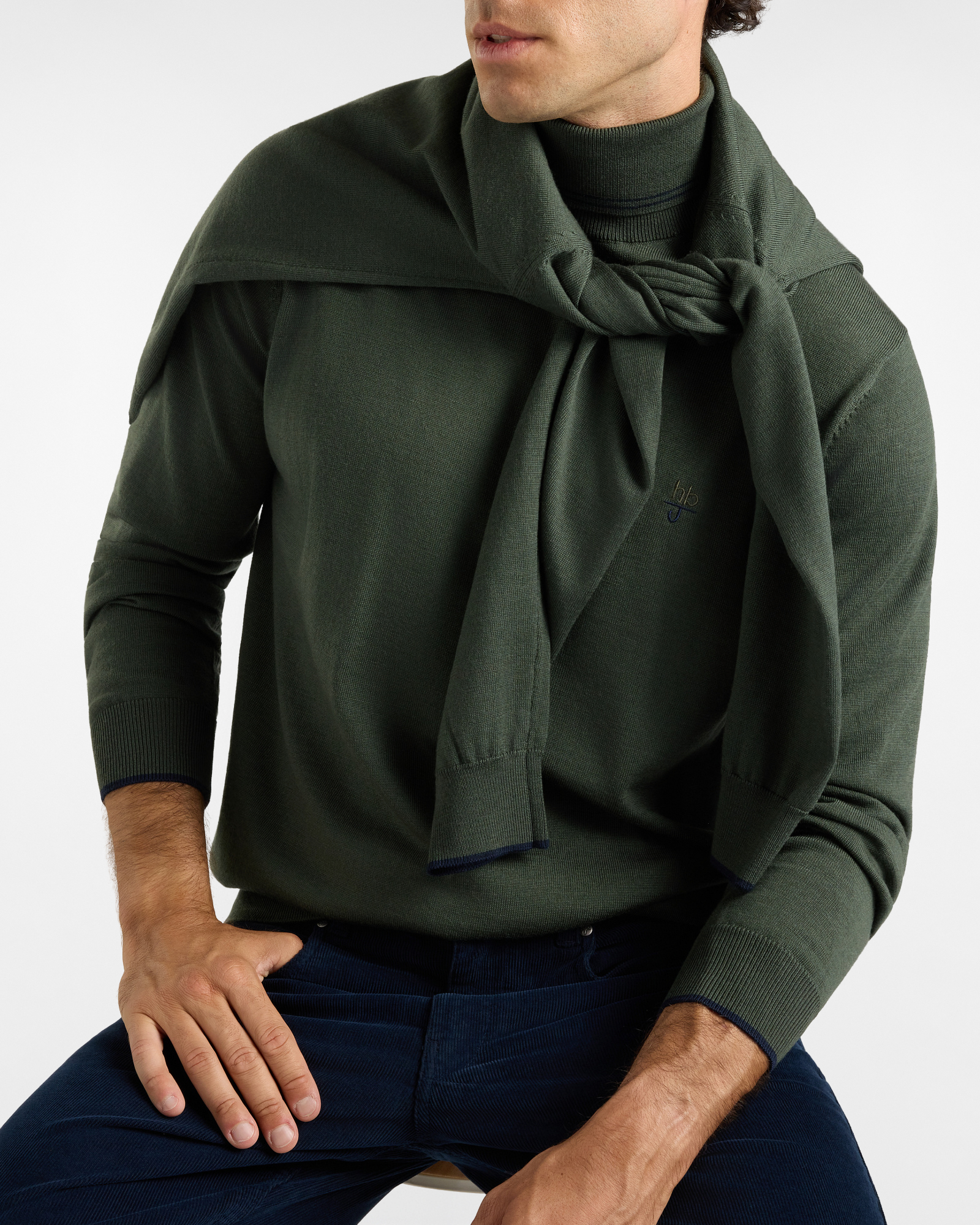 Dolcevita HBJ Uomo in pura lana, VERDE, large