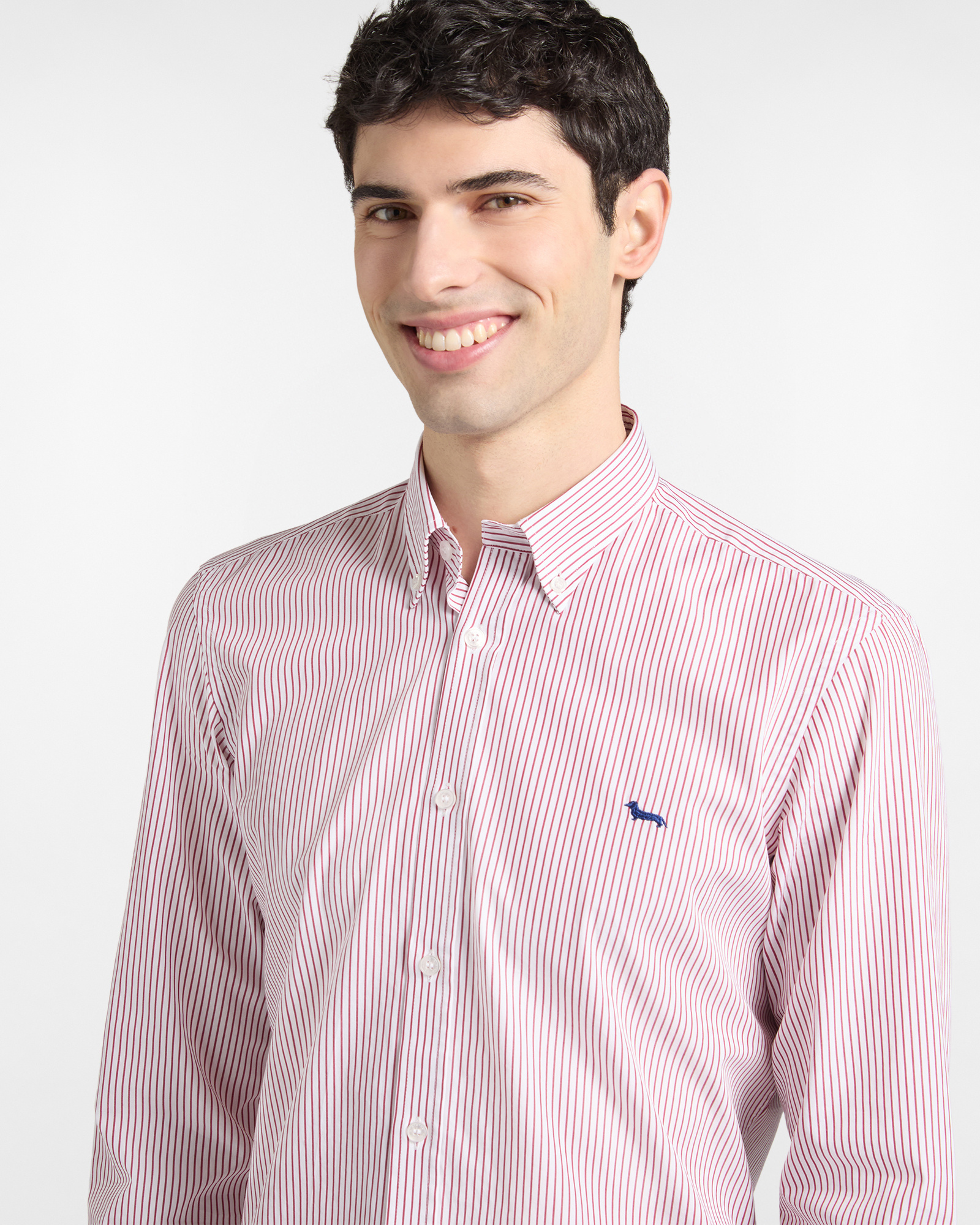 Camisa de rayas de corte ajustado, Rojo, large image number 1