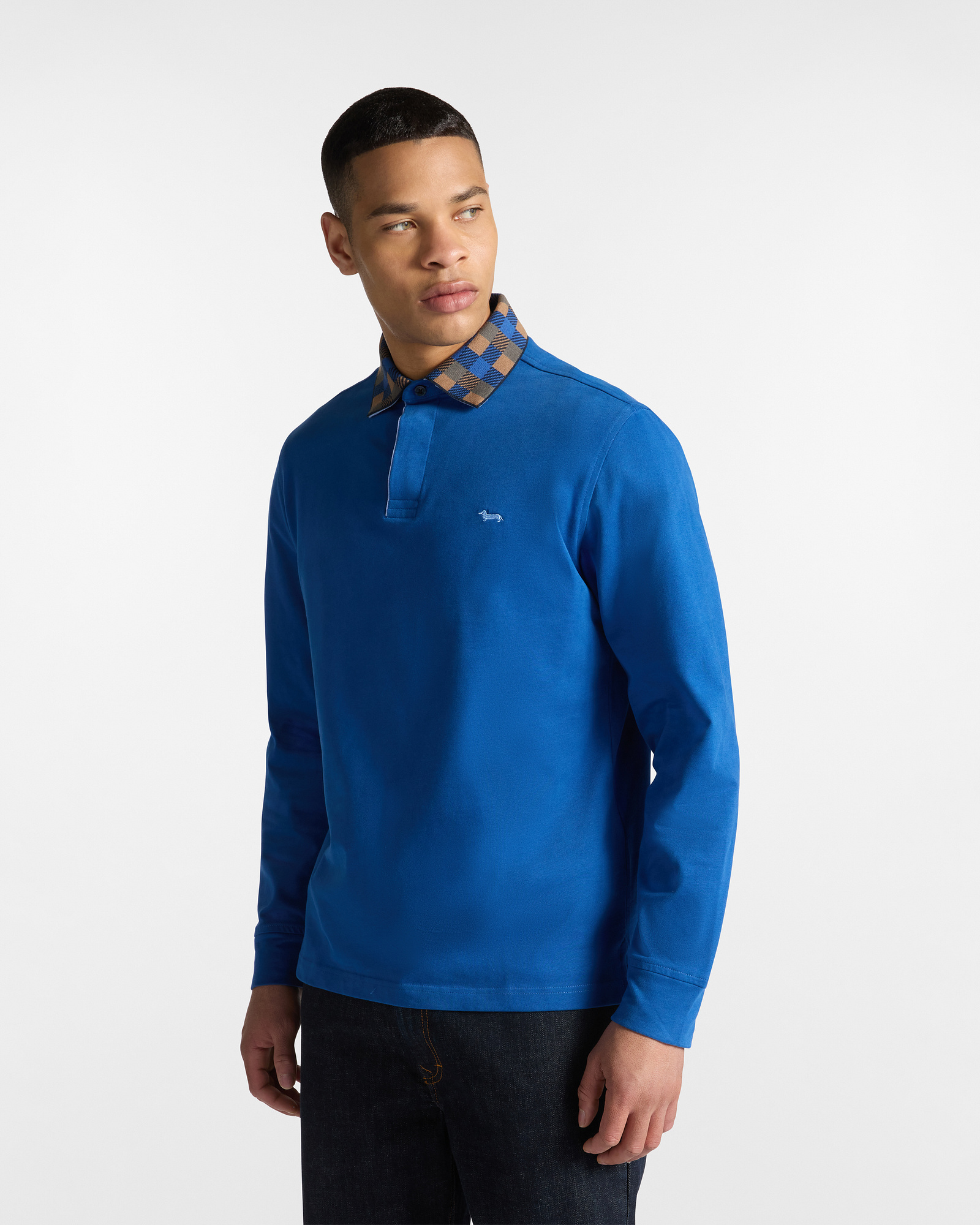 Vietri Polo Shirt with Contrast Collar, Light Blue, large image number 0