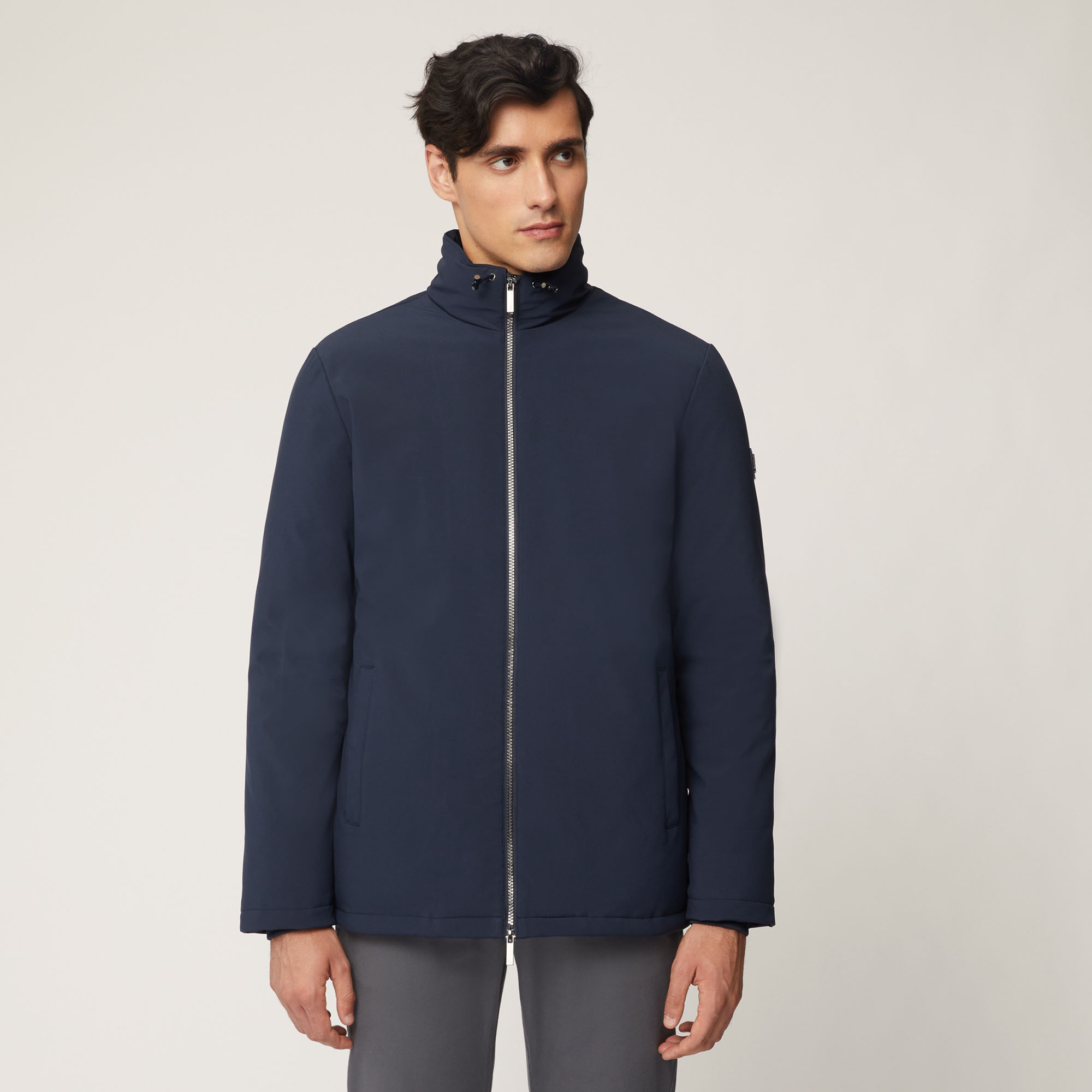 Giubbotto Con Collo Alto, Light Blue, large image number 0