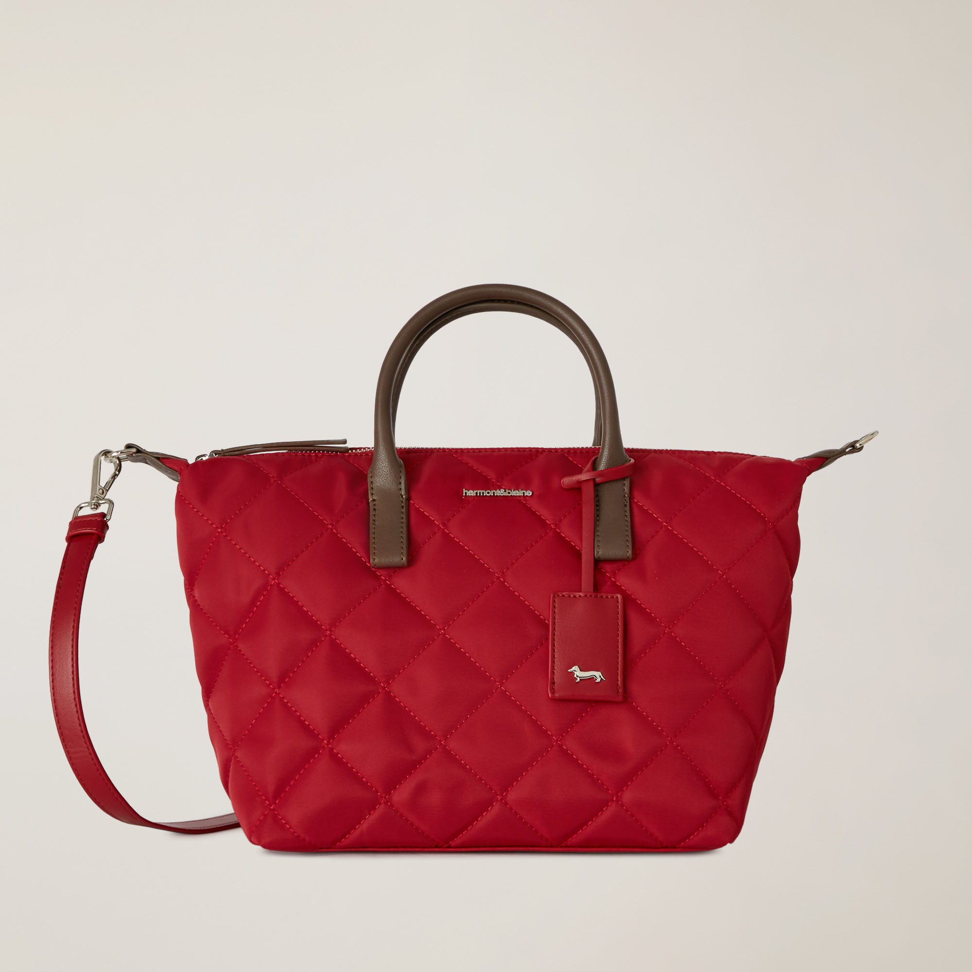 Mittelgrosse Gesteppte Shopper-Tasche, Rot, large image number 0