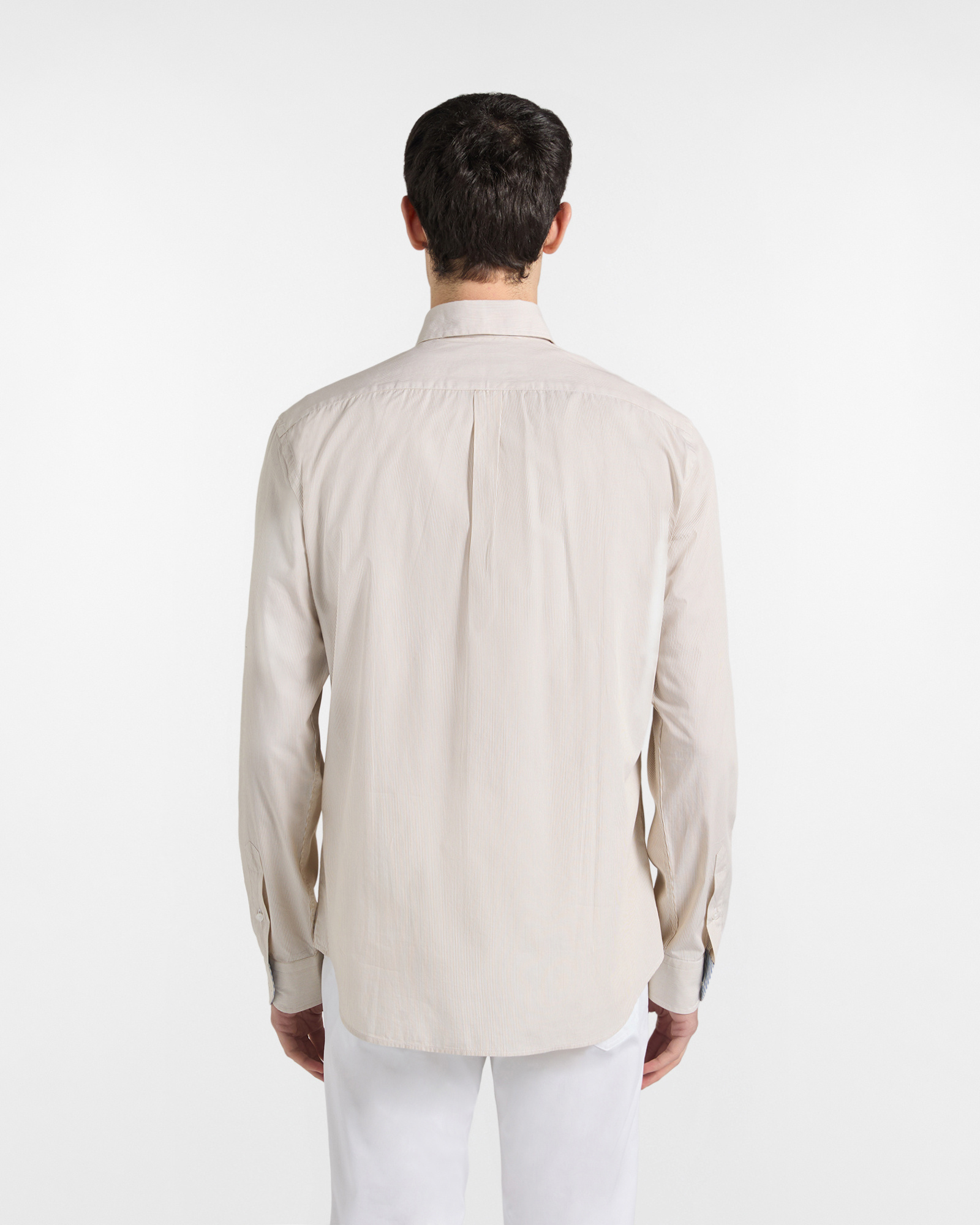 Camisa de rayas finas de corte regular., Beige, large image number 2