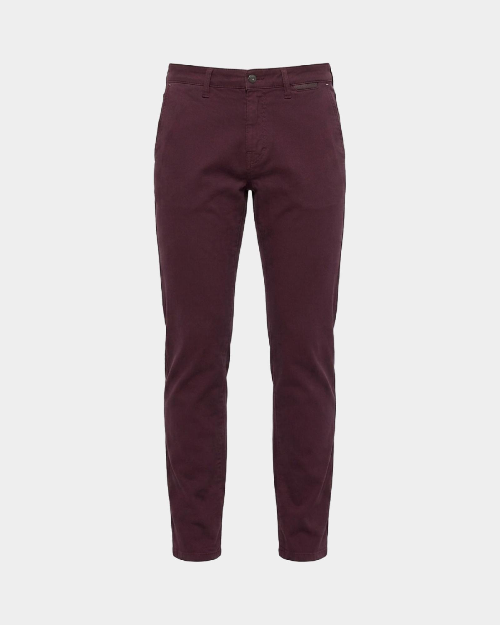 Pantal&oacute;n para hombre de 5 bolsillos en algod&oacute;n el&aacute;stico  Narrow Fit Made in Italy, MORADO OSCURO, large