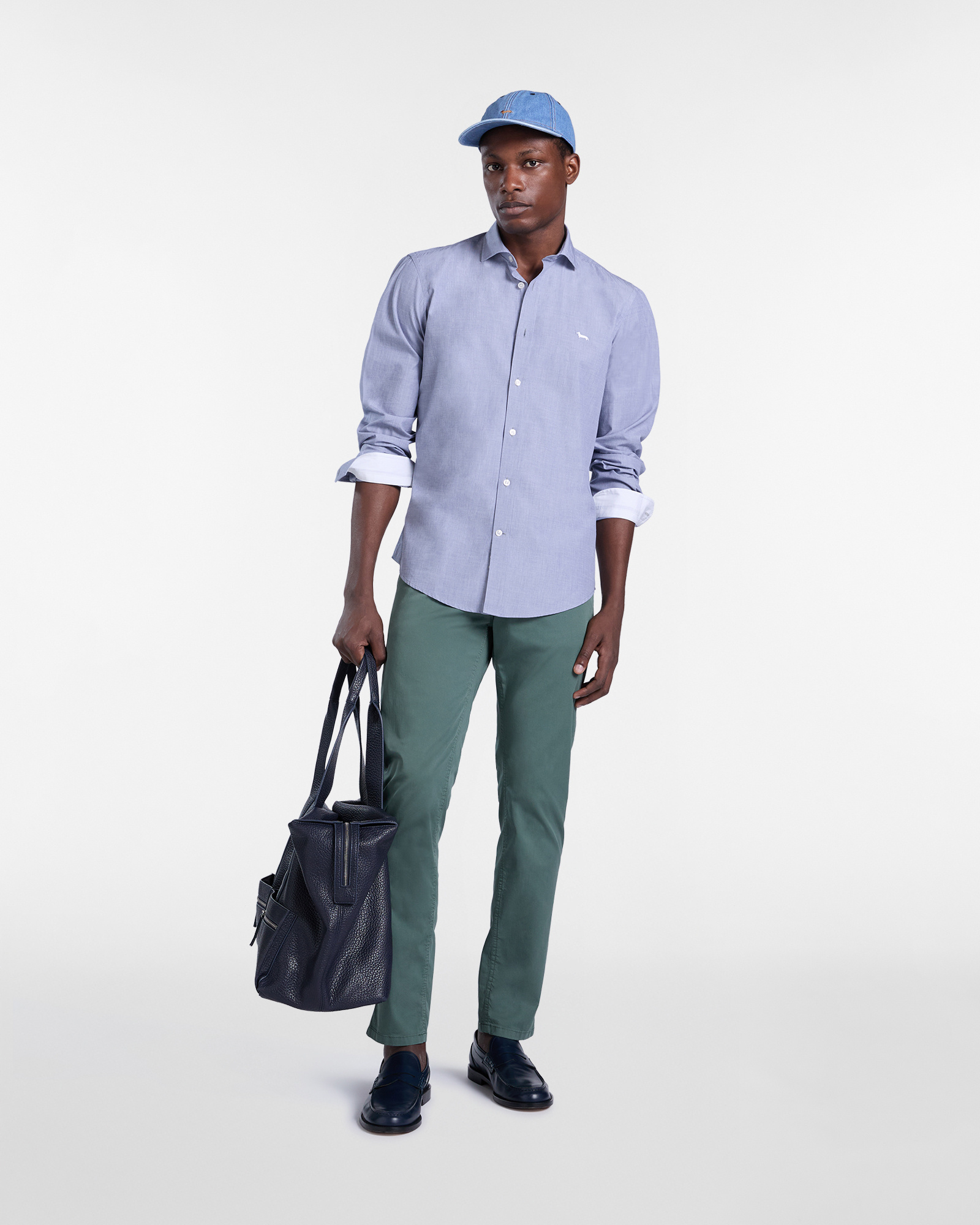 Men's solid color shirt, Navy Blue, large image number 3