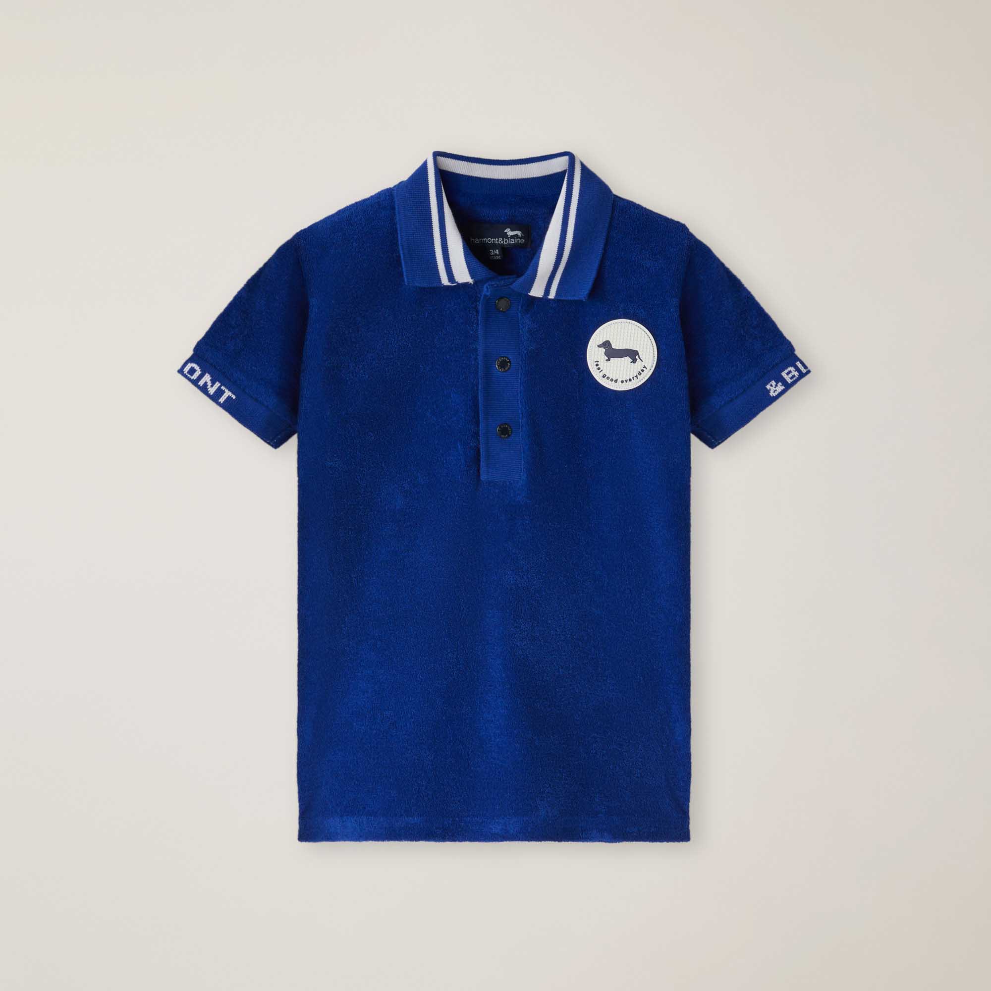 Terry-effect fabric polo