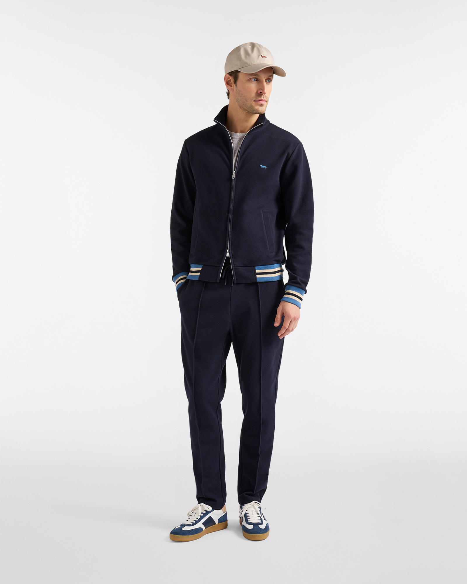 Pantalones deportivos con cintur&oacute;n a rayas, Azul, large image number 3