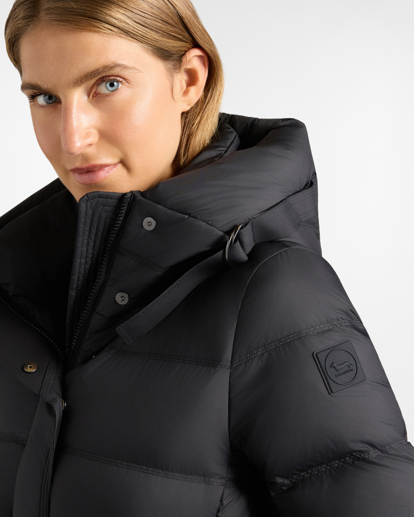 Women&rsquo;s Down Jacket with Technical Inserts, BLACK, large