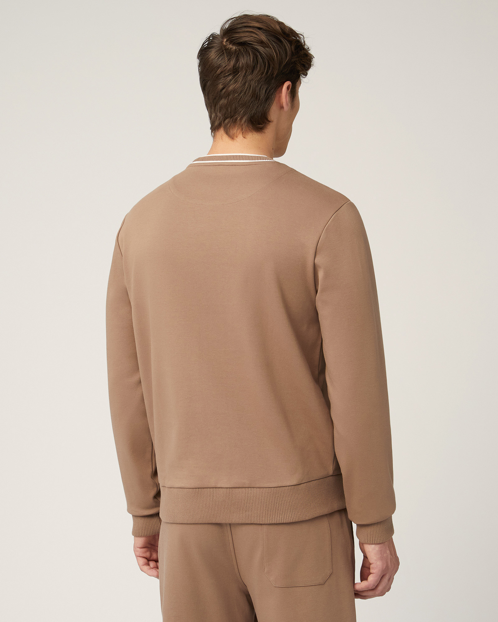 Cotton Sweatshirt with Lettering, Light Brown, large image number 1