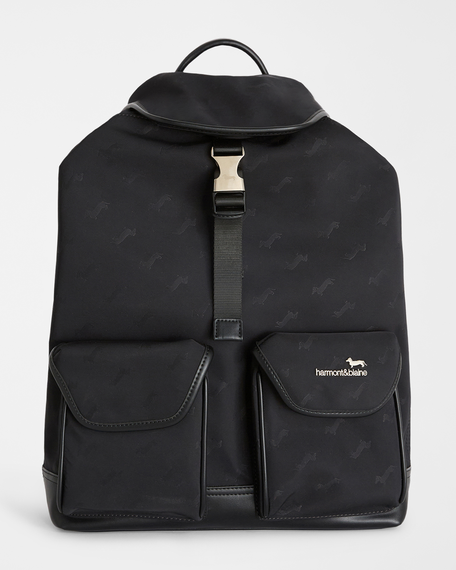 Backpack with all-over dachshund pockets