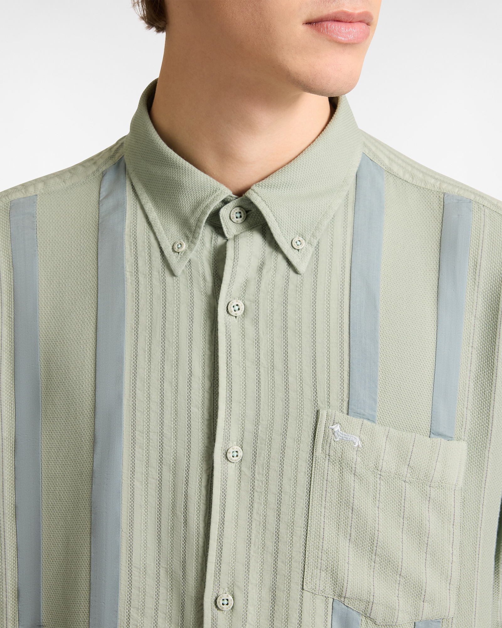 Camisa de Rayas 3D, Verde Claro, large image number 2