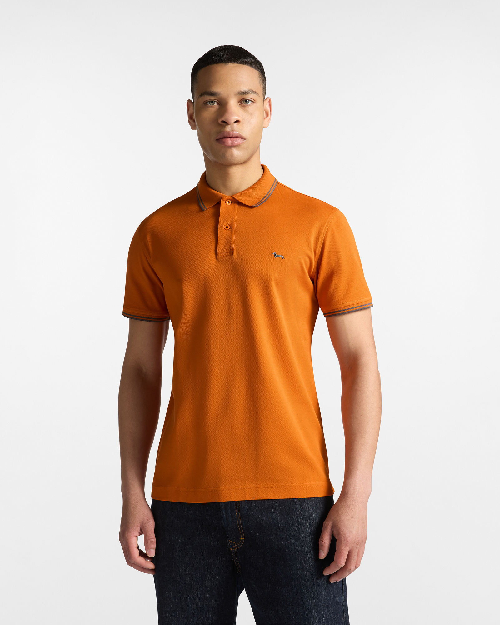 Polo with Striped Details