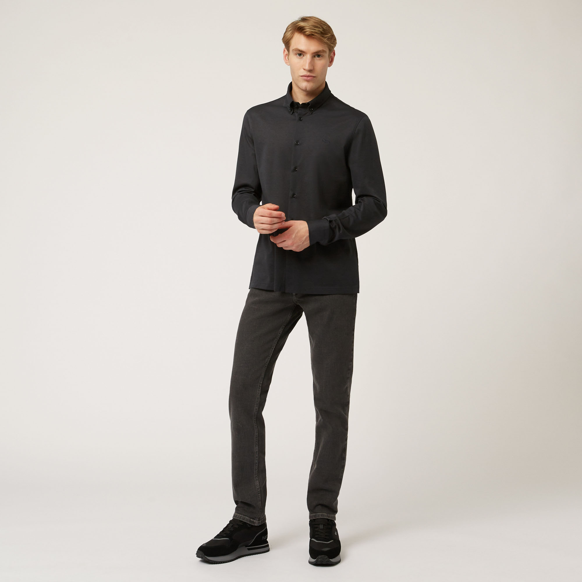 Casual Cotton Shirt, Gray, large image number 3