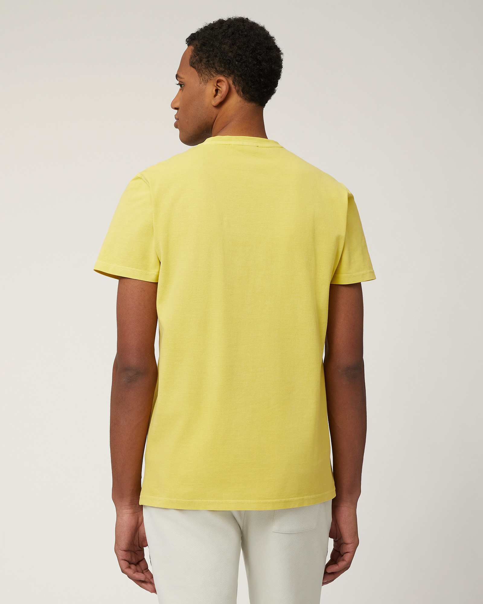 T-Shirt Girocollo In Cotone, Verde Lime, large image number 1