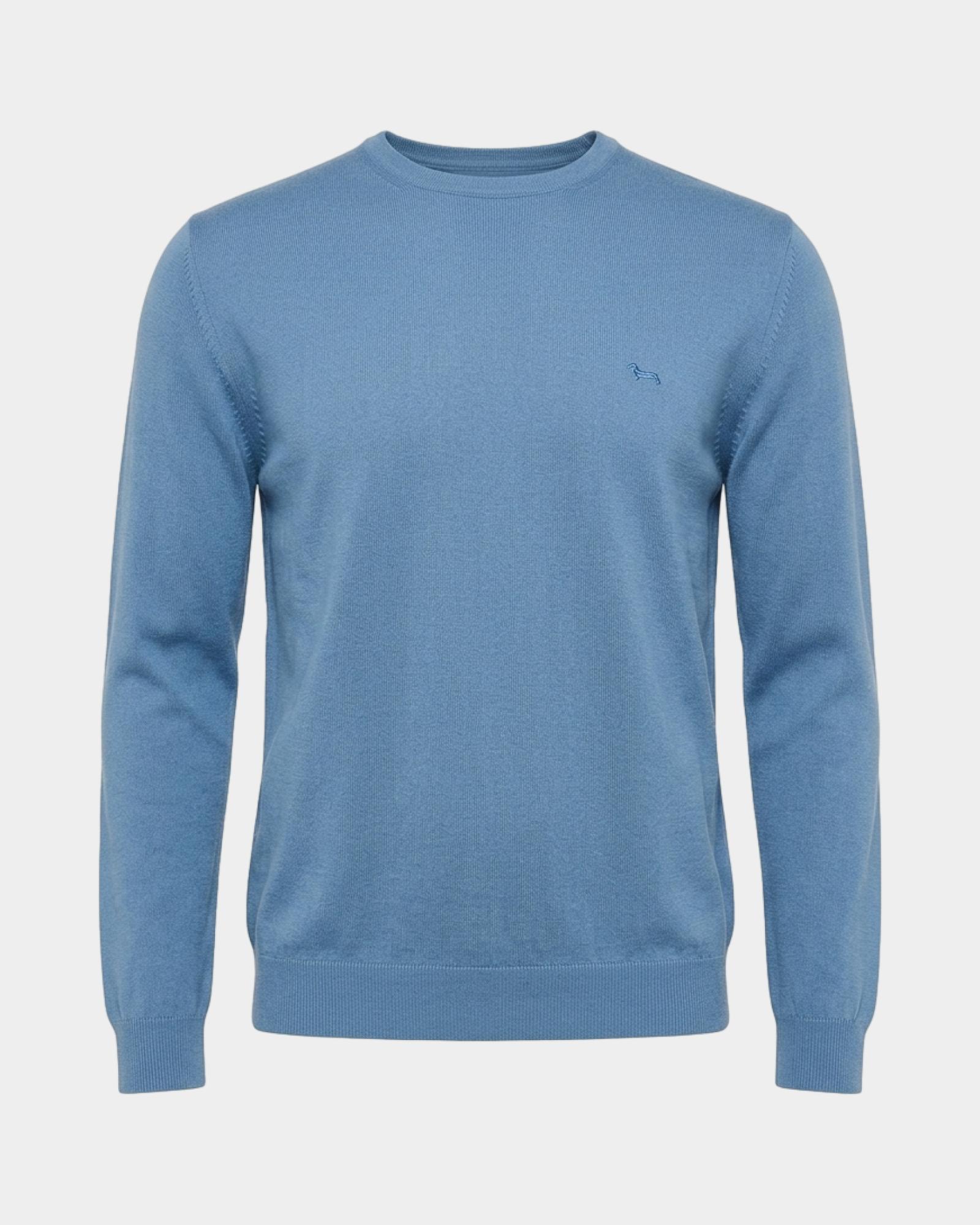 Men's Made in Italy sweater in  100% pure wool with regular fit, LIGHT BLUE, large