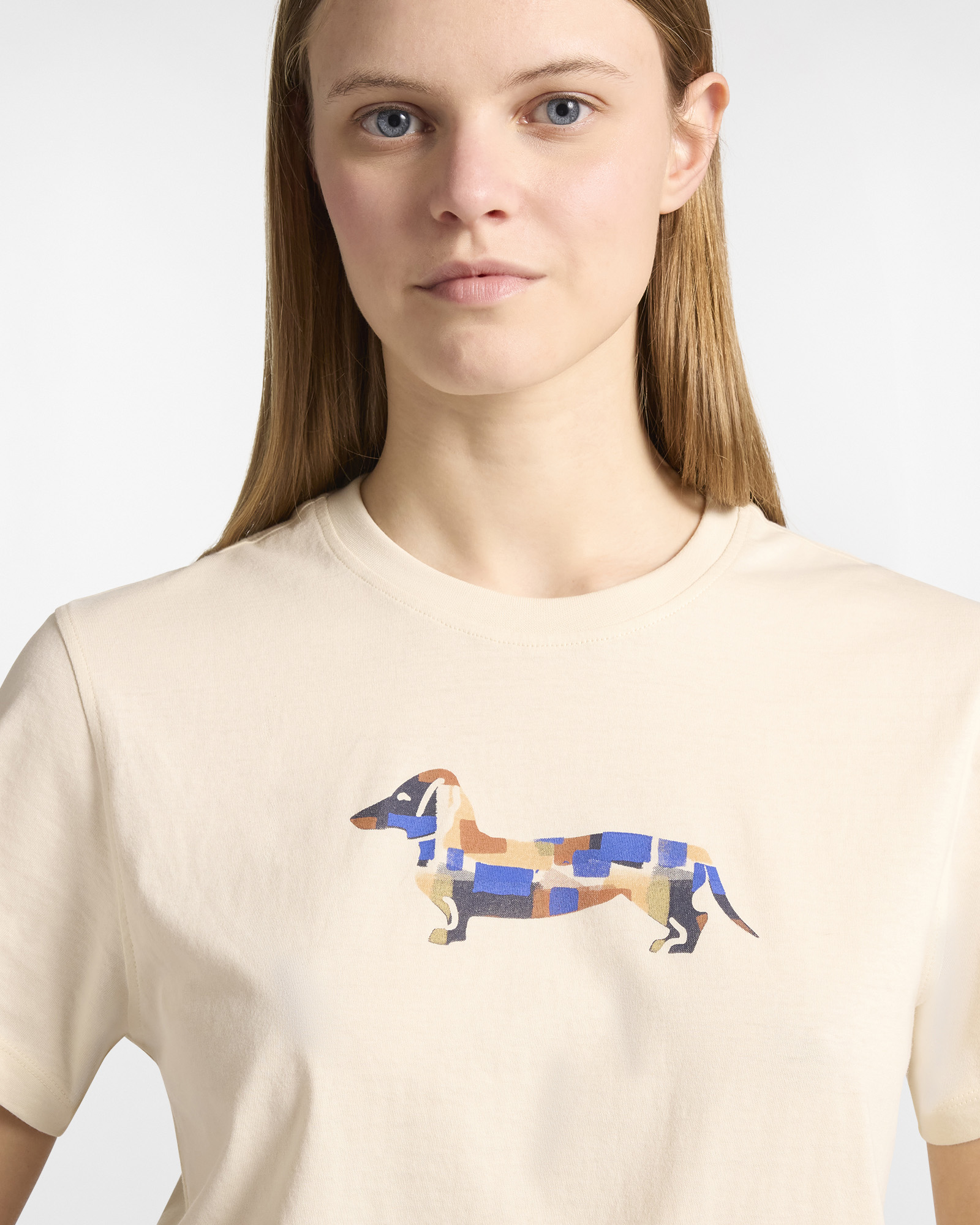 T-Shirt with Printed Dachshund, Beige, large image number 2