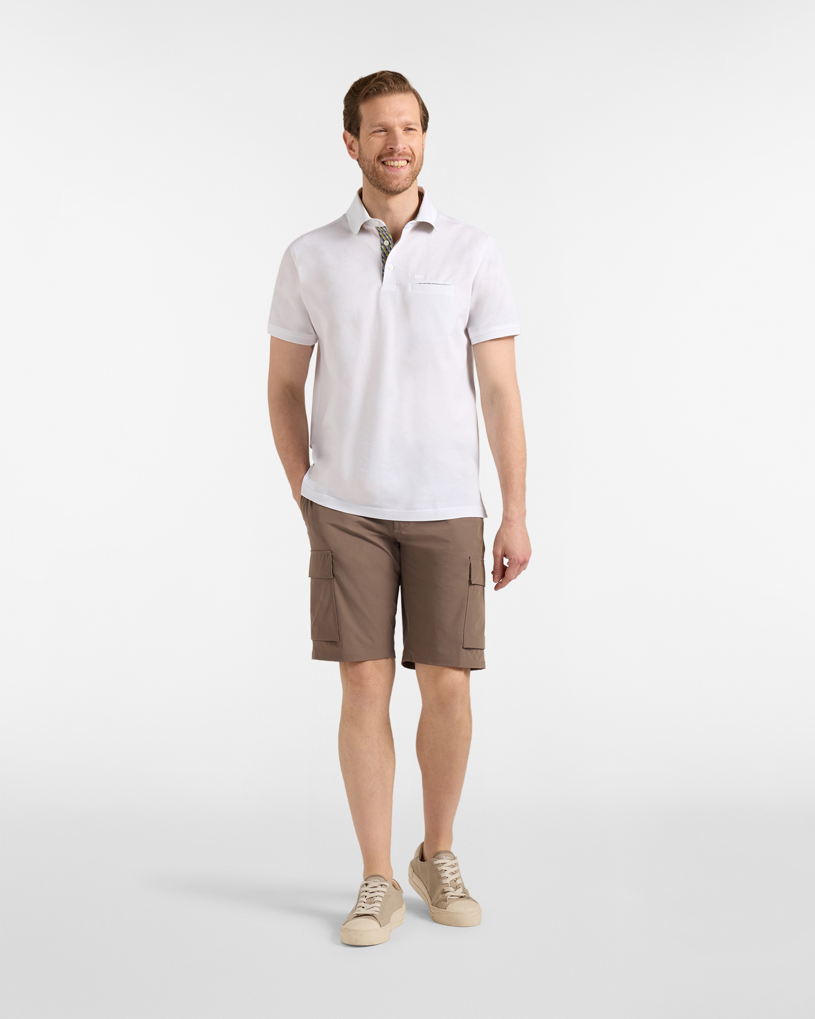 Polo shirt with breast pocket, White, large image number 3