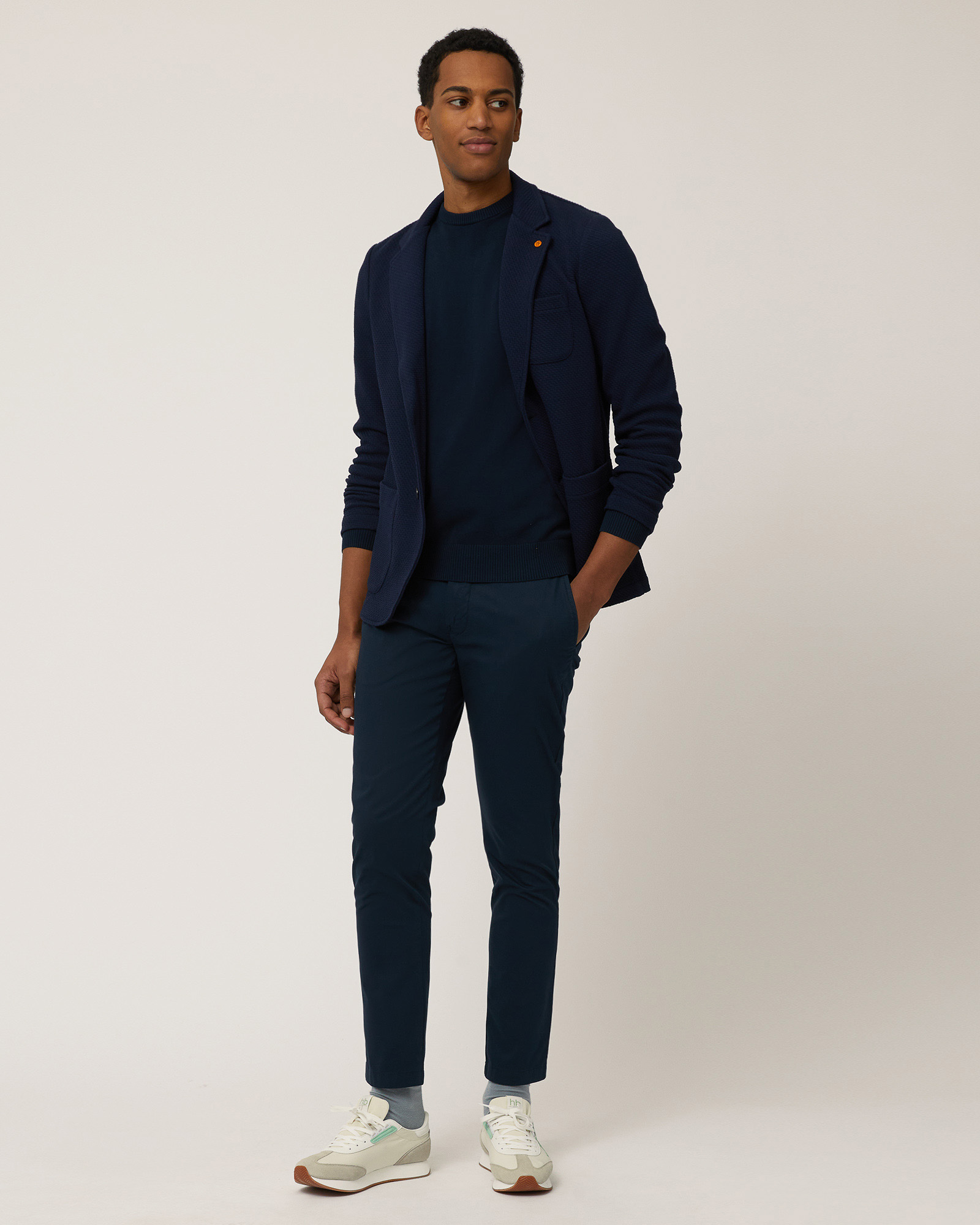Cotton Chino Pants, Dark Blue, large image number 3