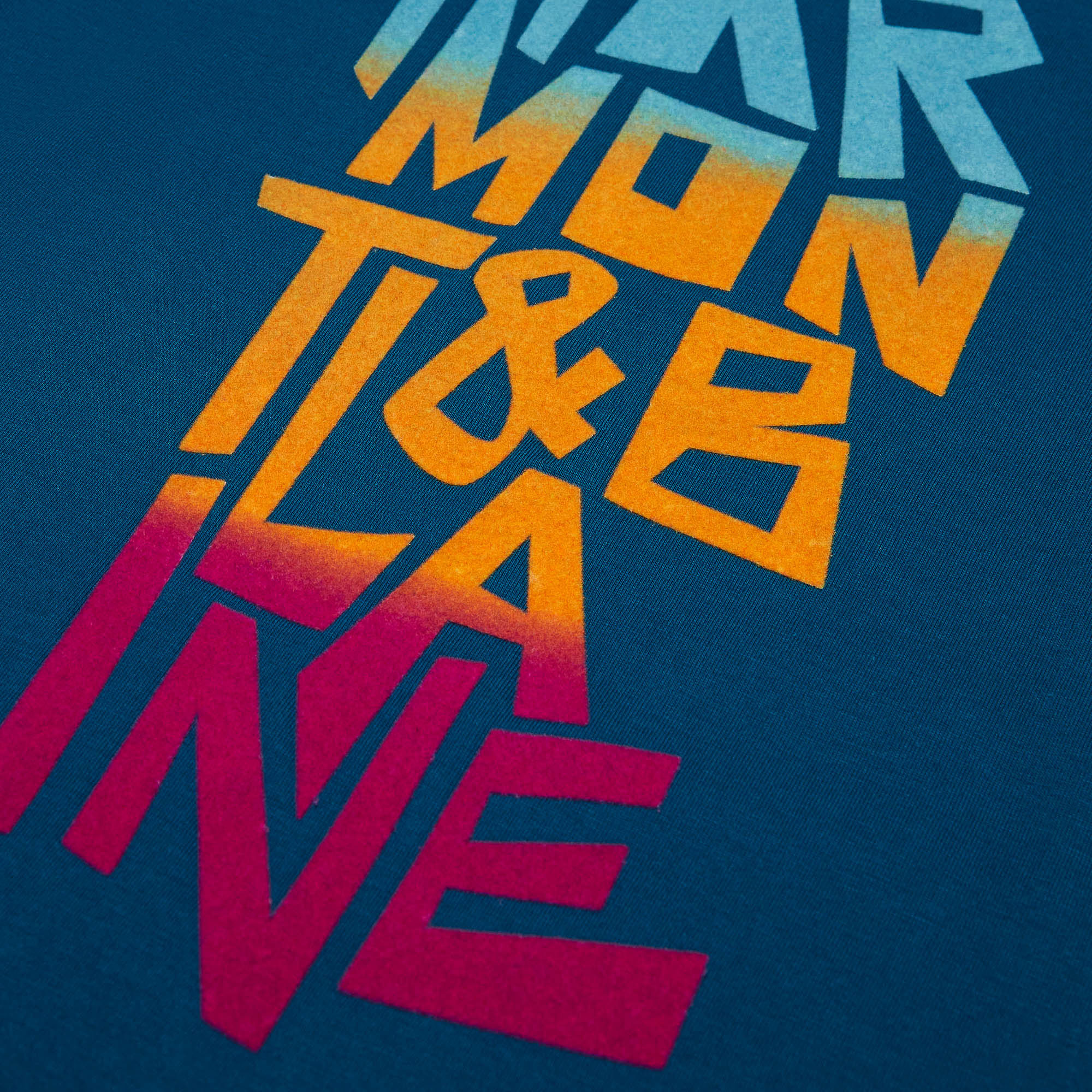 Crew-neck T-shirt with logo print, Teal green, large image number 2