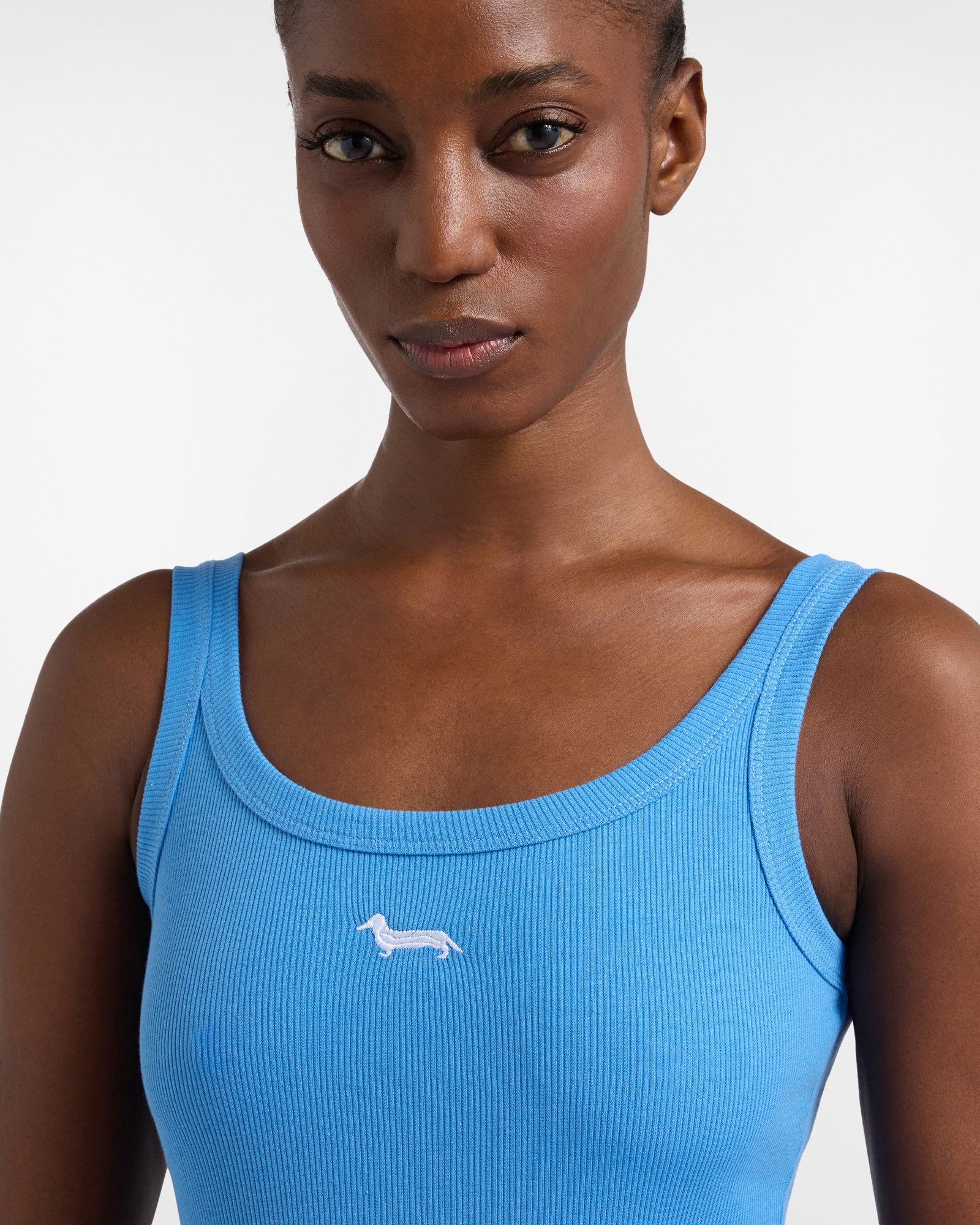 Ribbed sleeveless top, Blue, large image number 2