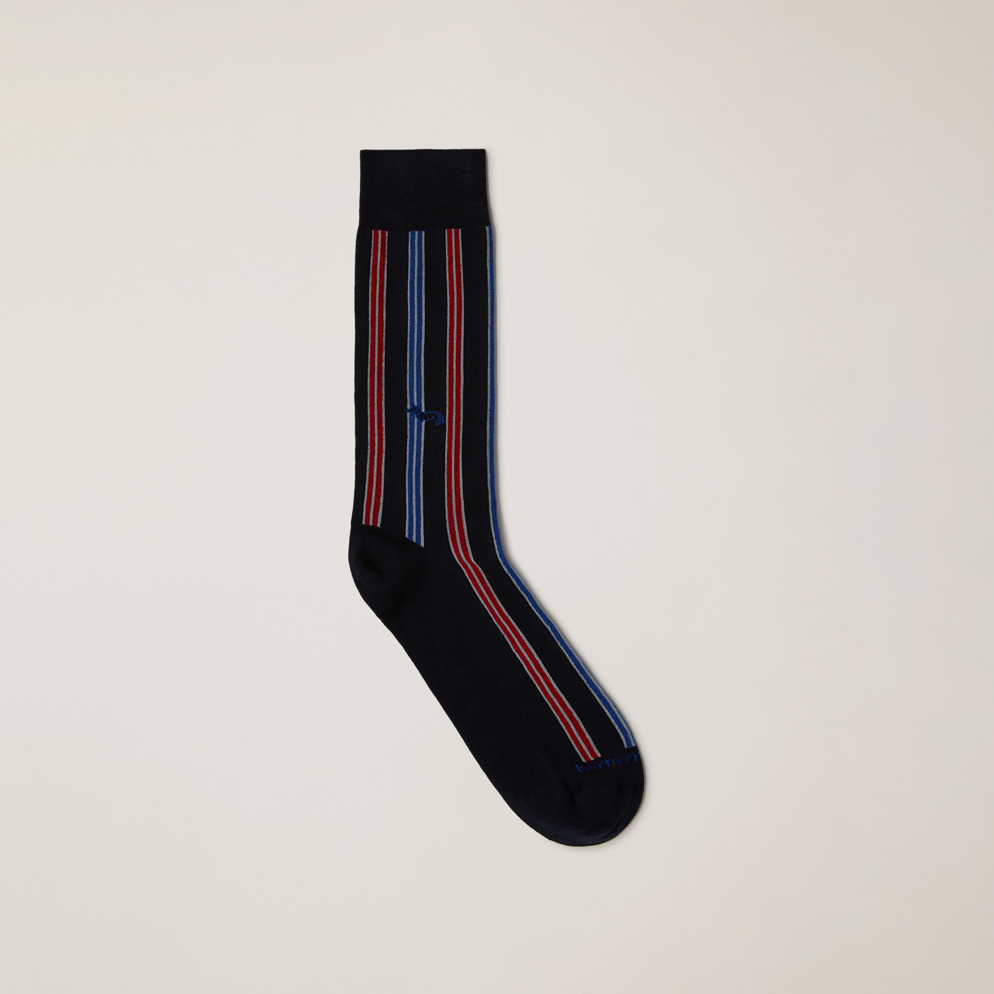 Prisma Project Striped Socks With Dachshund Motif, Blue, large image number 0