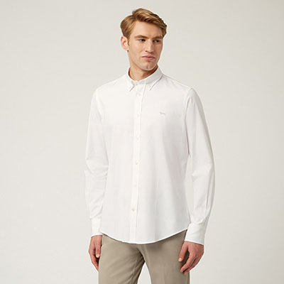 Essentials shirt in plain-coloured cotton