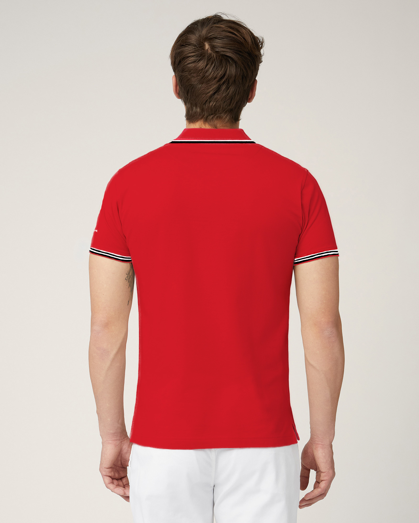 Polo with Contrasting Stripes, Red, large image number 1