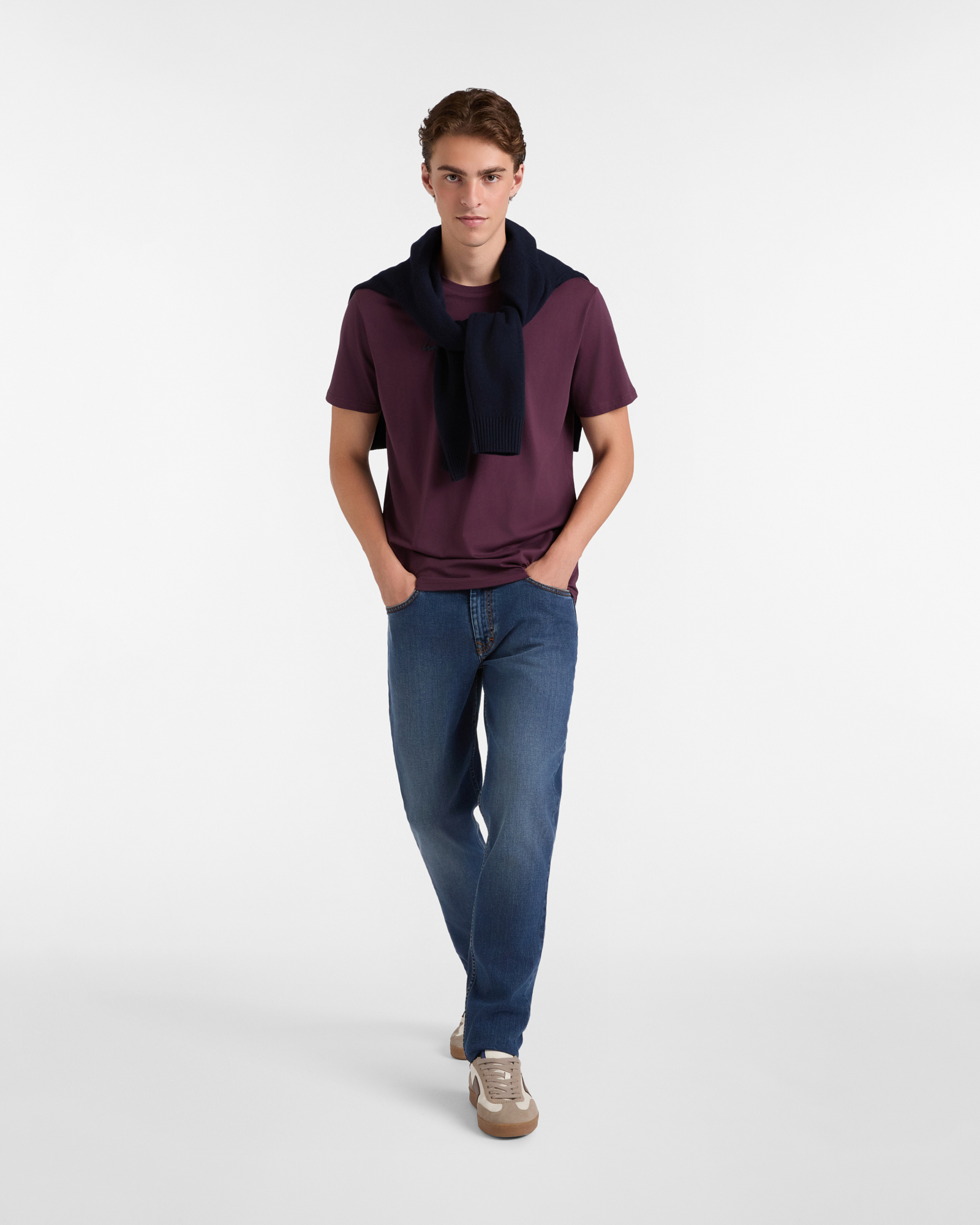 T-shirt En Coton Avec Lettrage 3D, Rouge Foncé, large image number 3