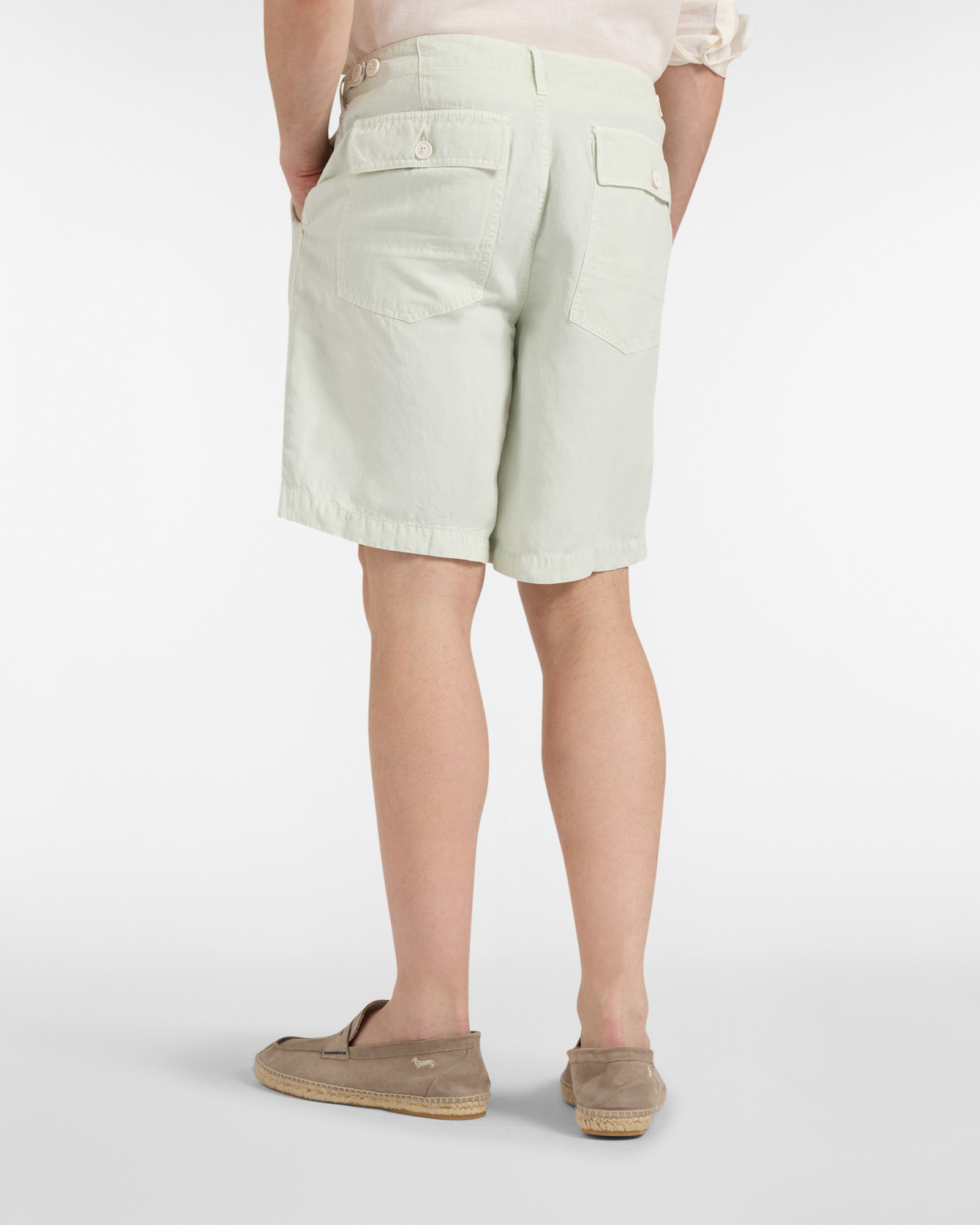 Men's Earth Dye capsule Bermuda shorts with fatigue pocket, Green, large image number 1