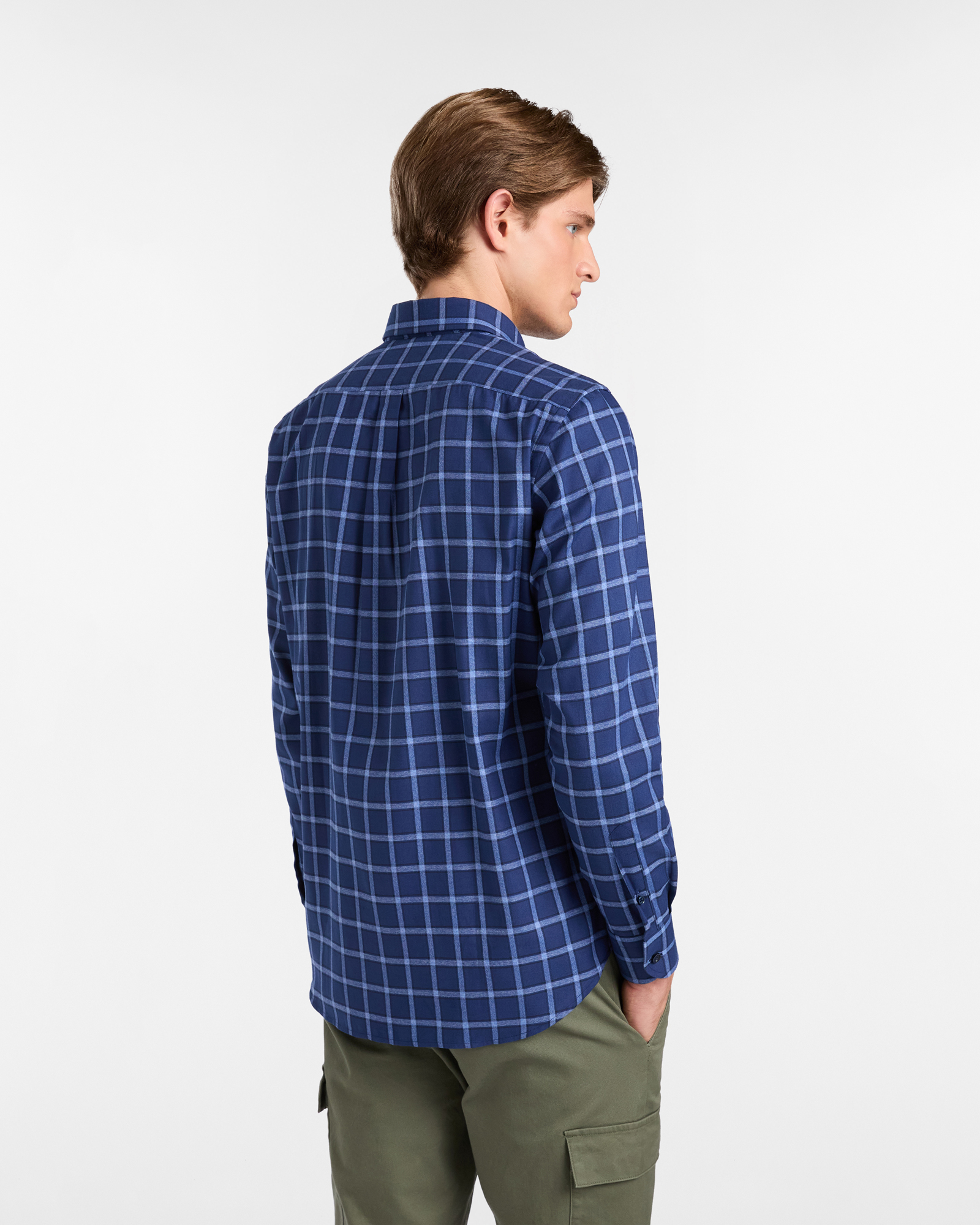 Camicia a Quadri in Cotone con Logo ricamato