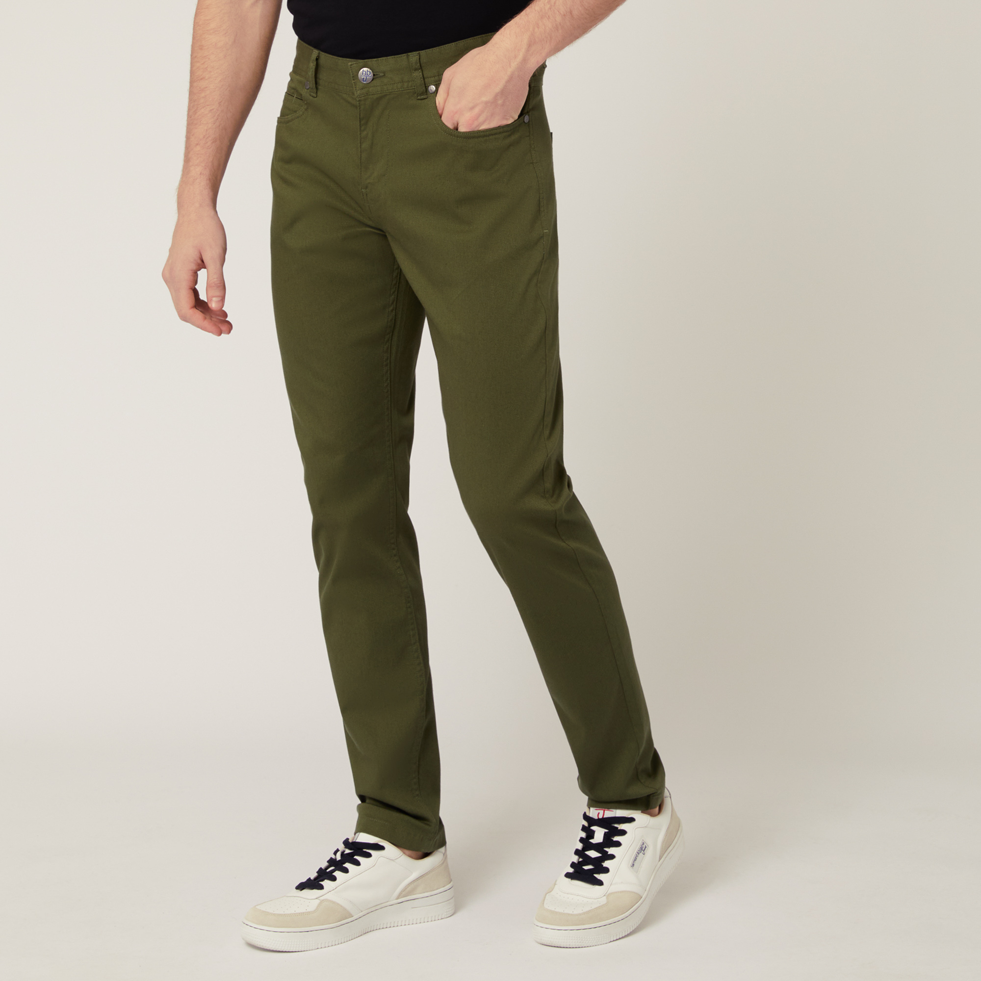 Pantaloni In Cotone Stretch