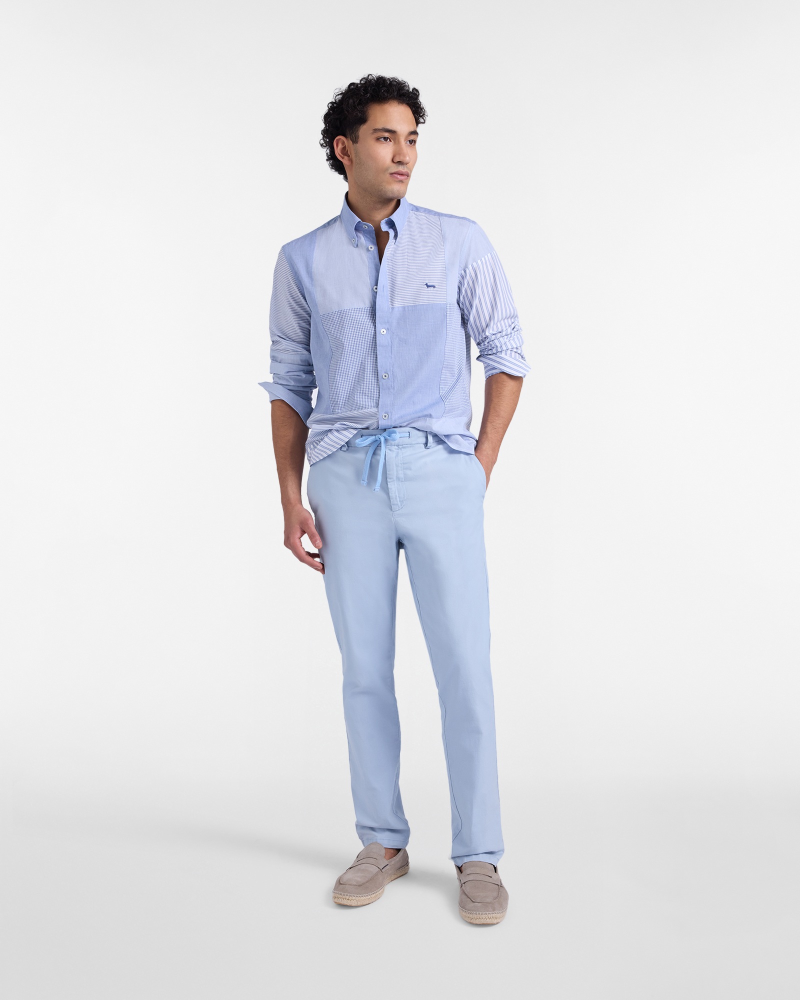 Chemise Patchwork coupe classique, Bleu Ciel, large image number 3