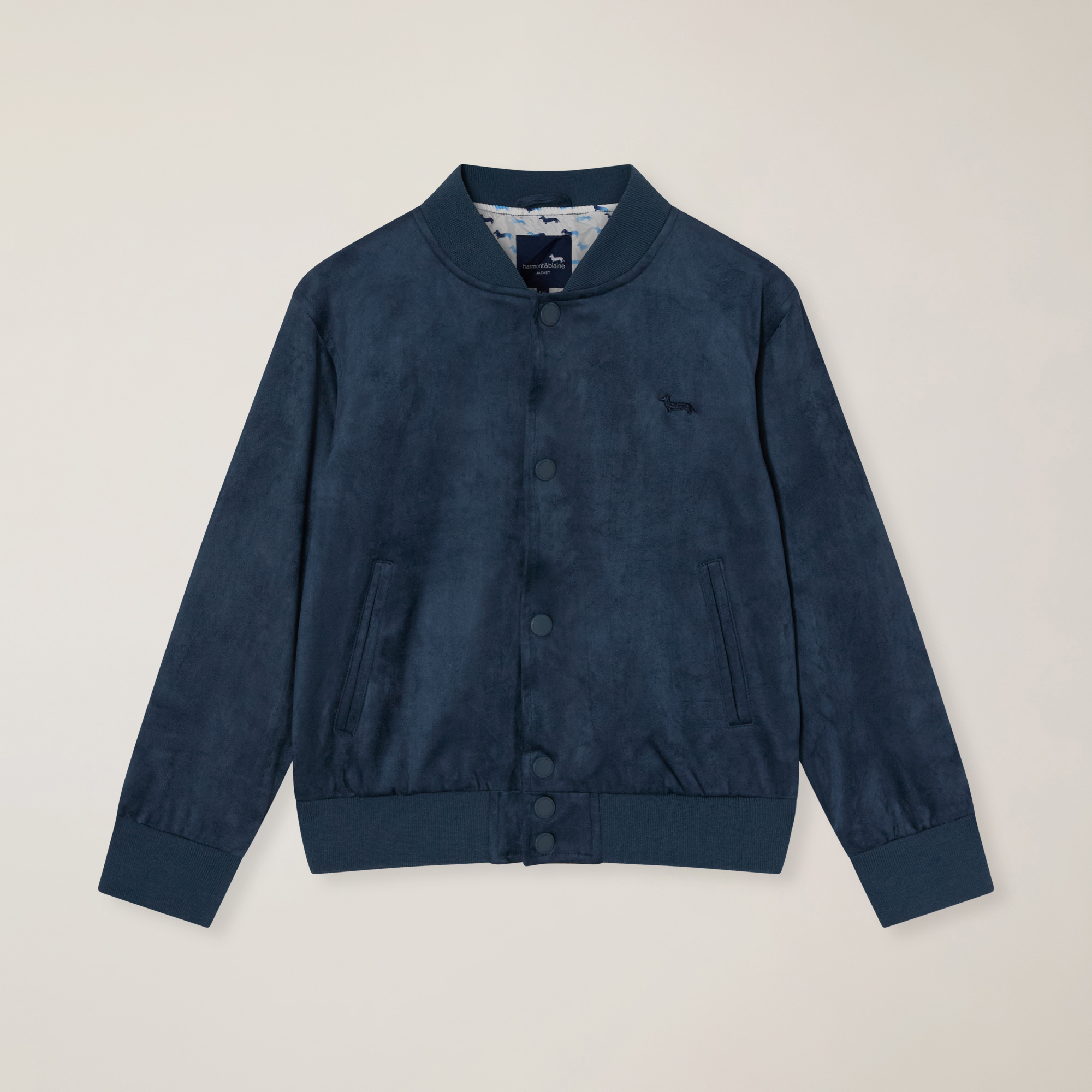 Bomber in nylon effetto suede