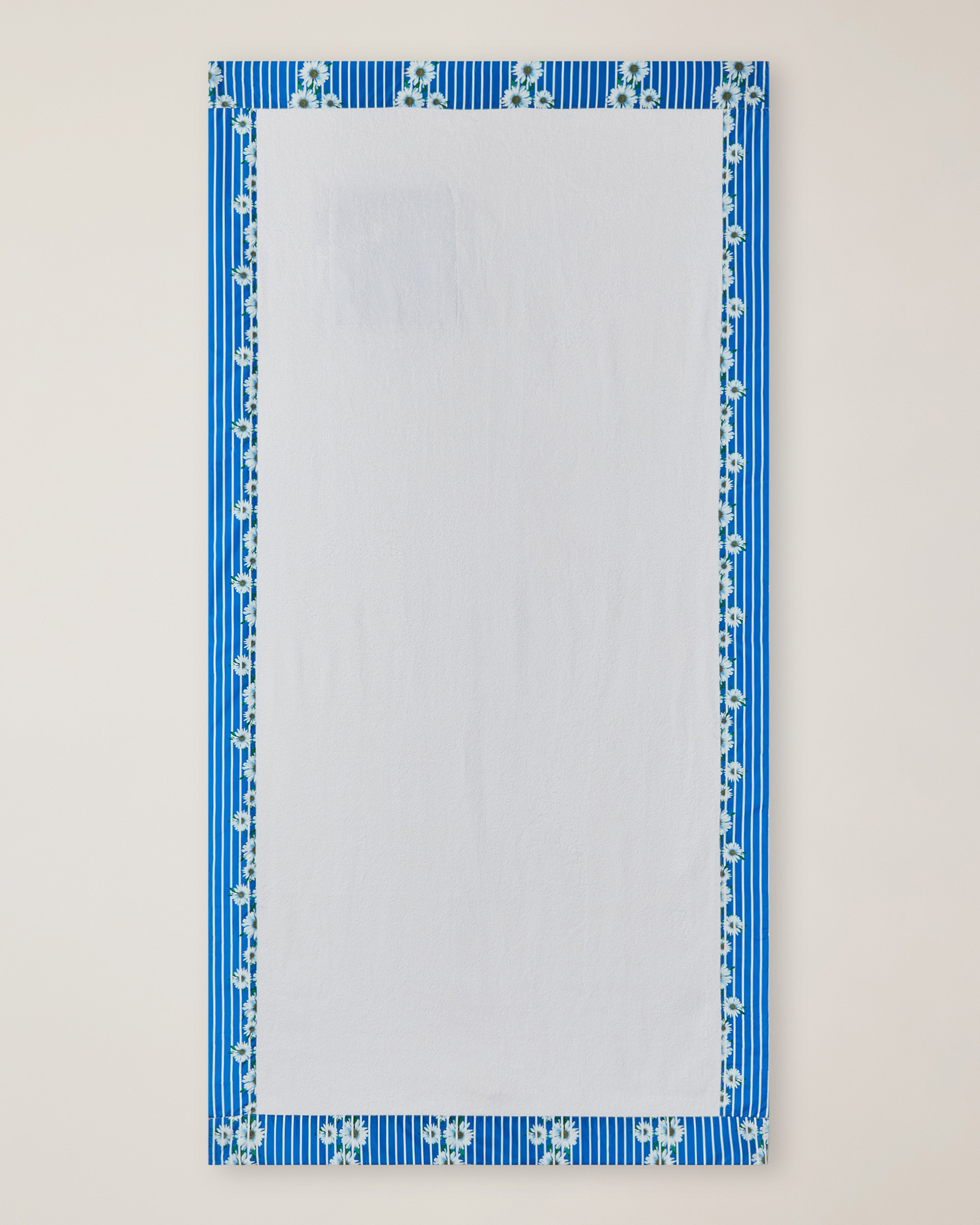 Beach Towel with Stripes and Daisies