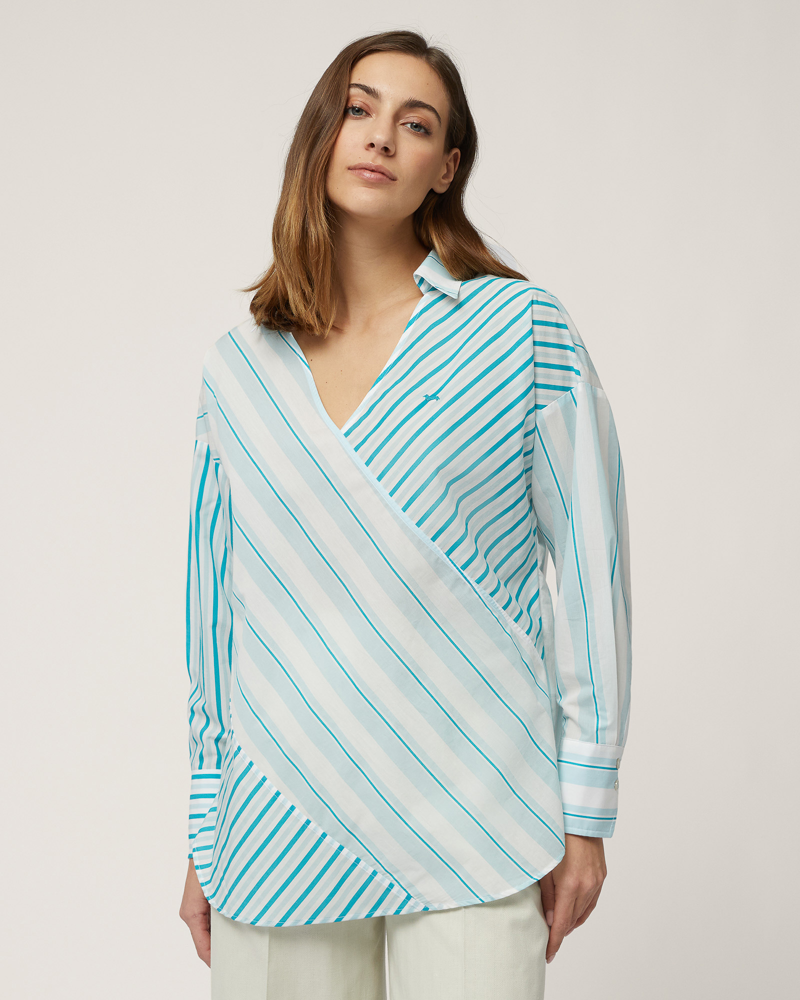 Camicia Asimmetrica A Righe
