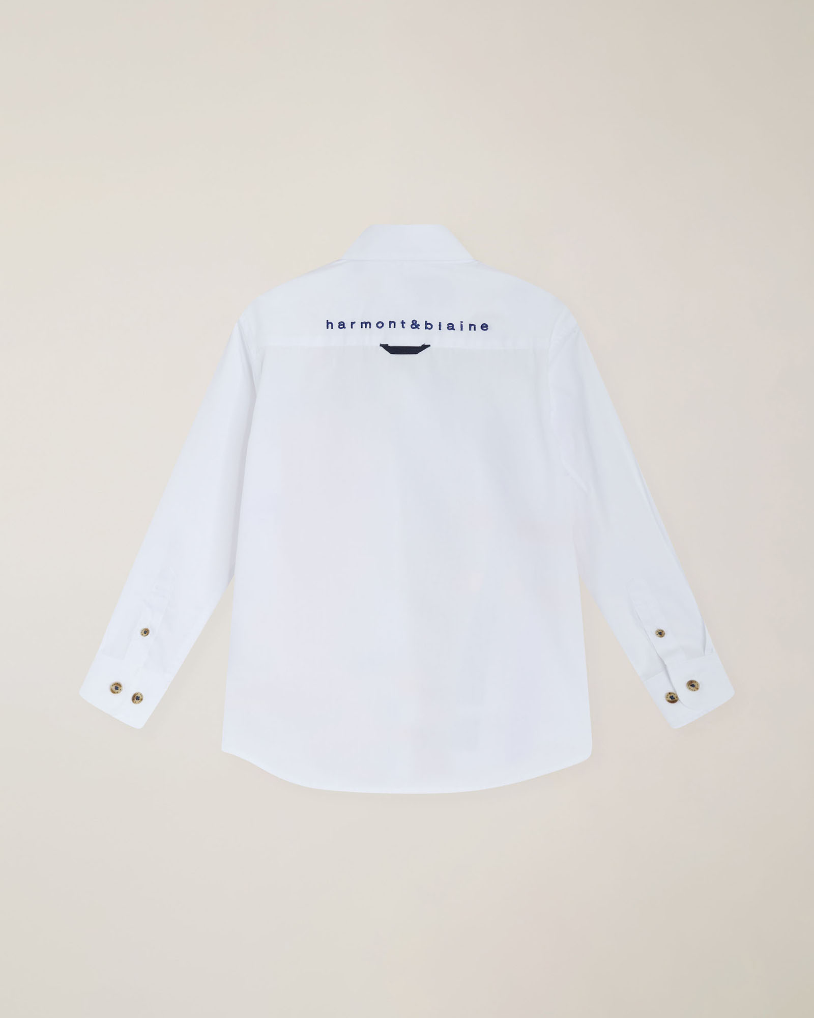 Cotton shirt with multicolor inserts