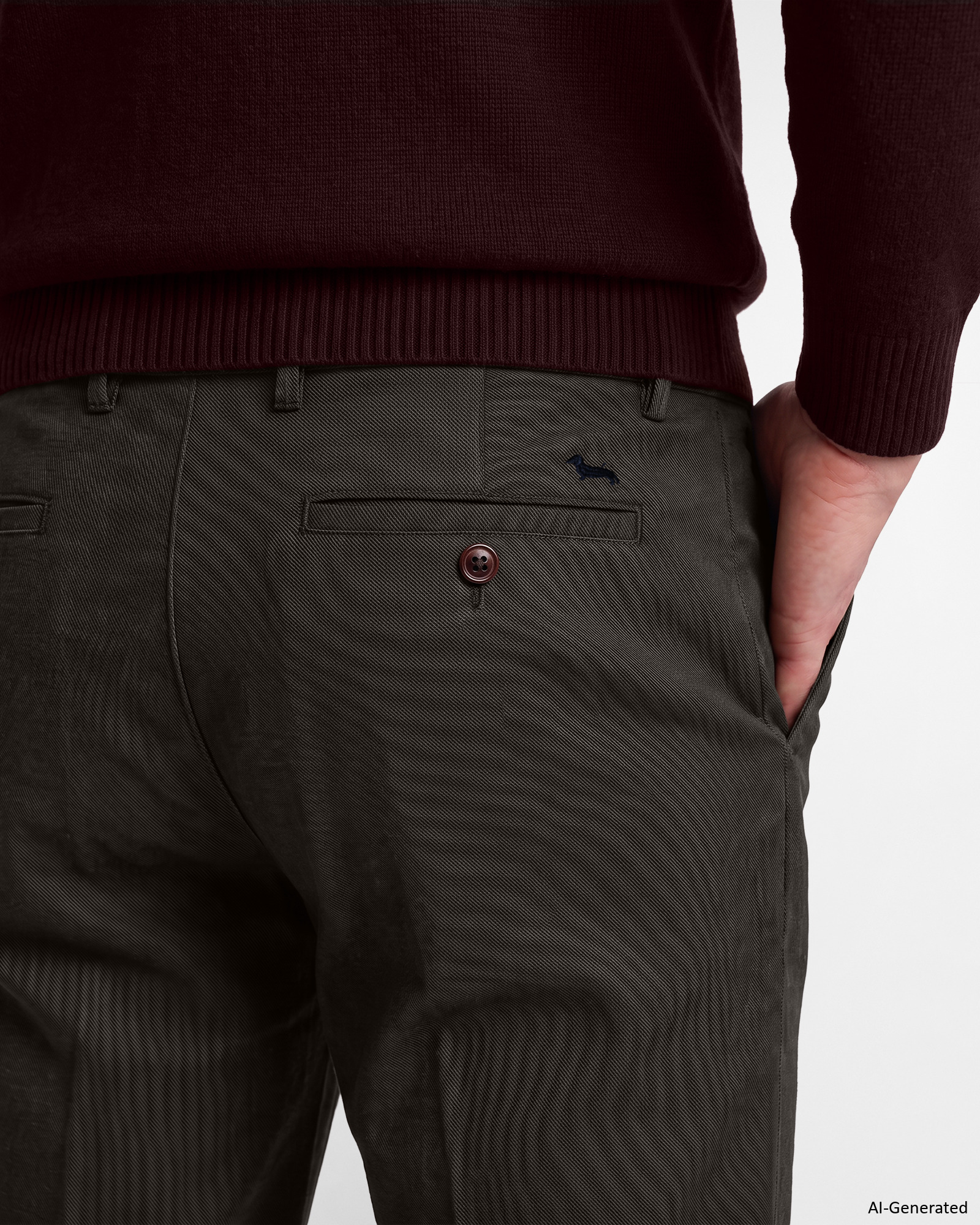 Pantalone Chino Uomo in misto cotone Narrow Fit, MARRONE SCURO, large