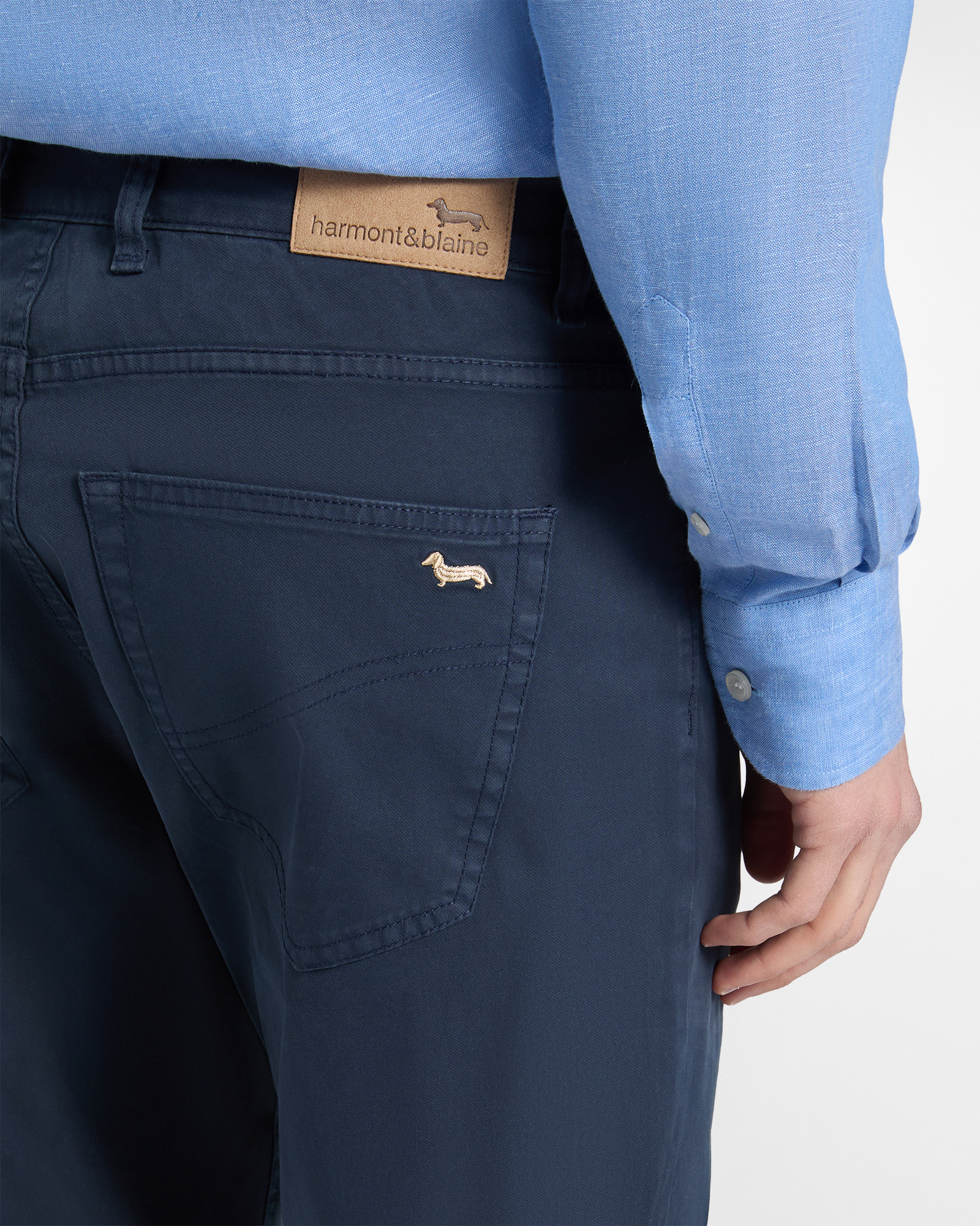 Narrow-fit five-pocket trousers, Blue, large image number 2