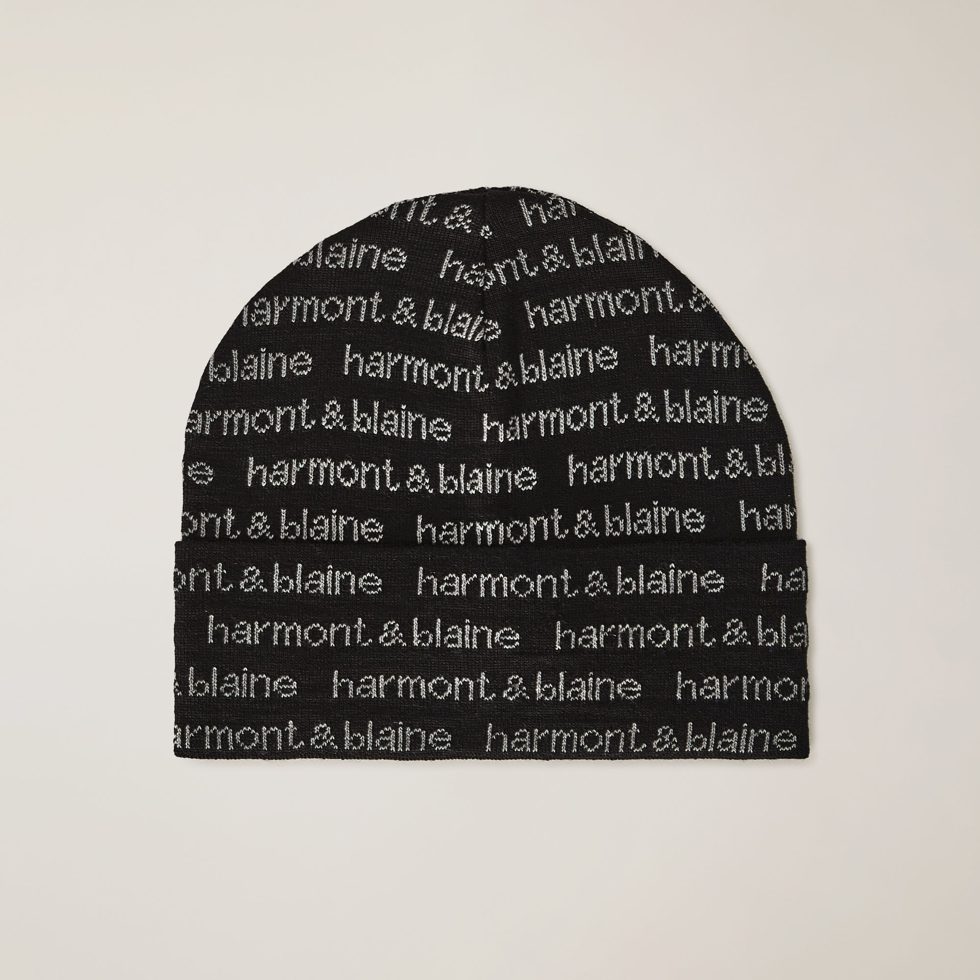 Short Wool-Blend Beanie With Cuff, Black, large image number 0