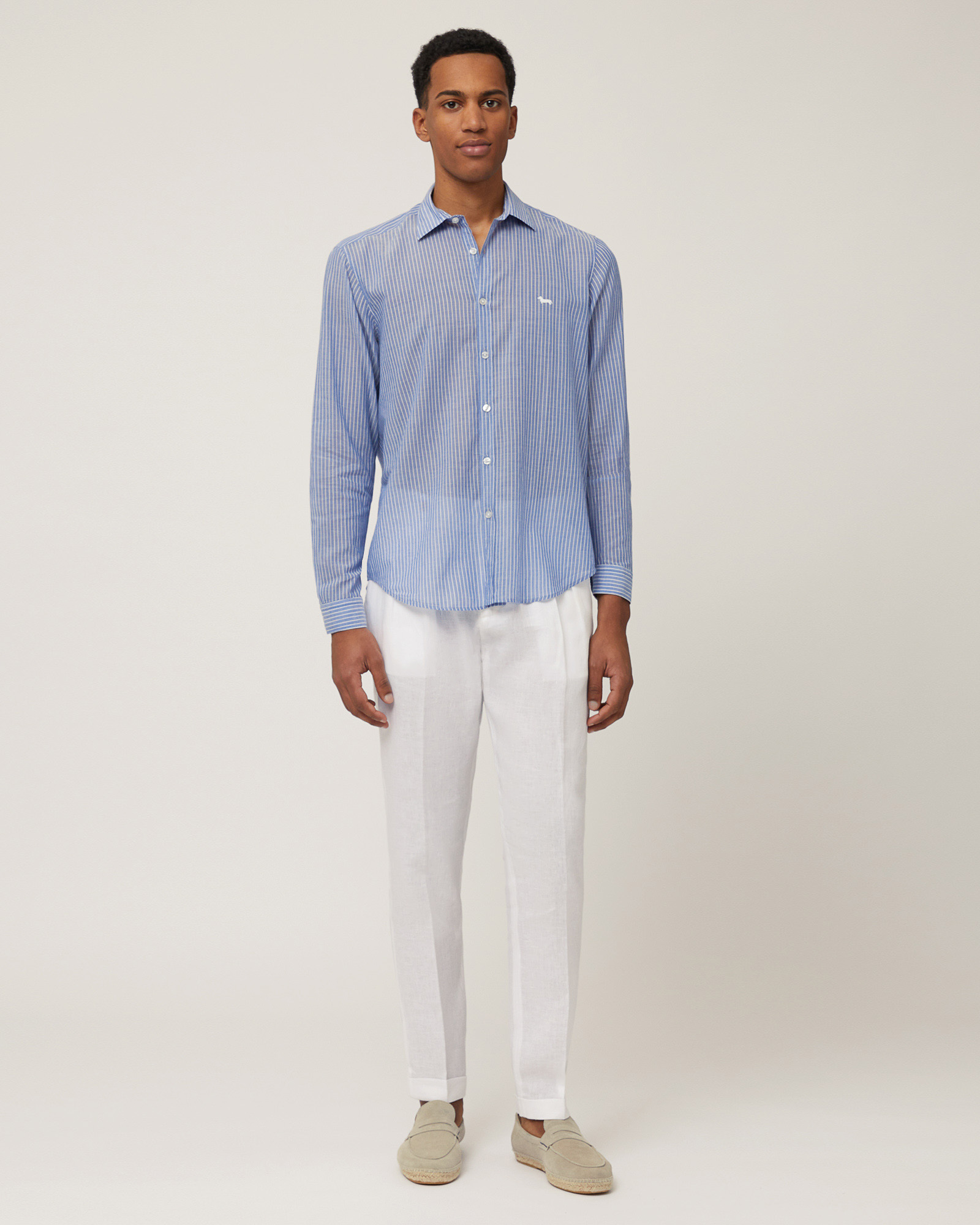 Lightweight Cotton Shirt, Aqua Blue, large image number 3