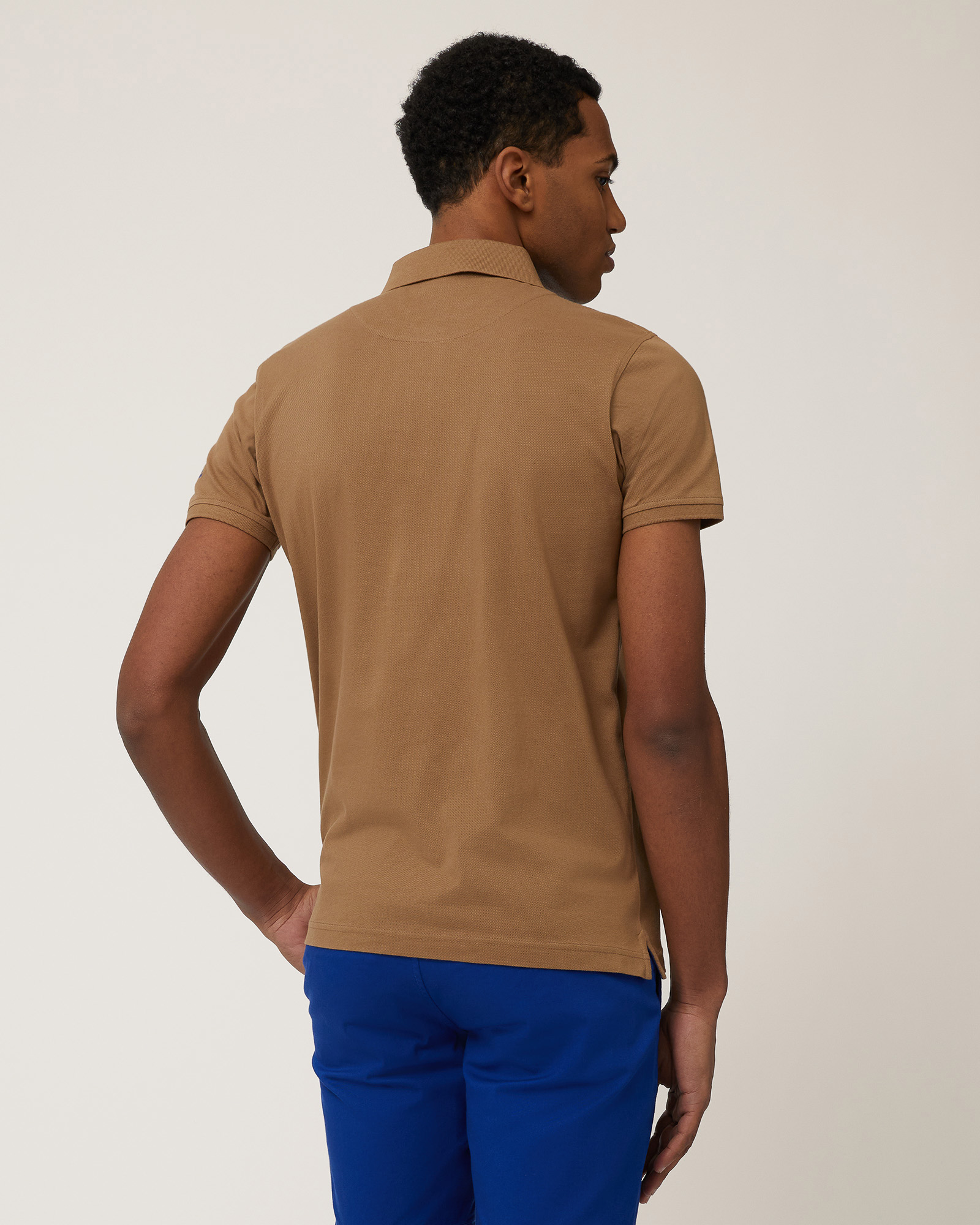 Narrow-Fit Cotton Polo, Light Brown, large image number 1