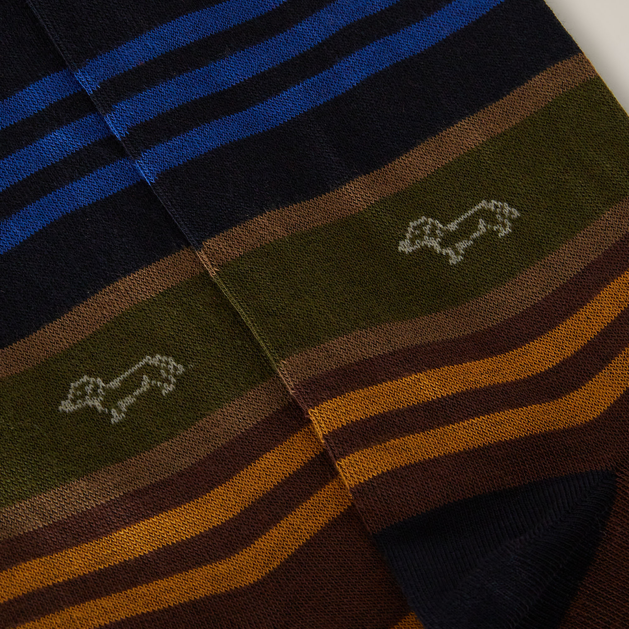 Short Socks With Multicolored Stripes, Blue, large image number 1