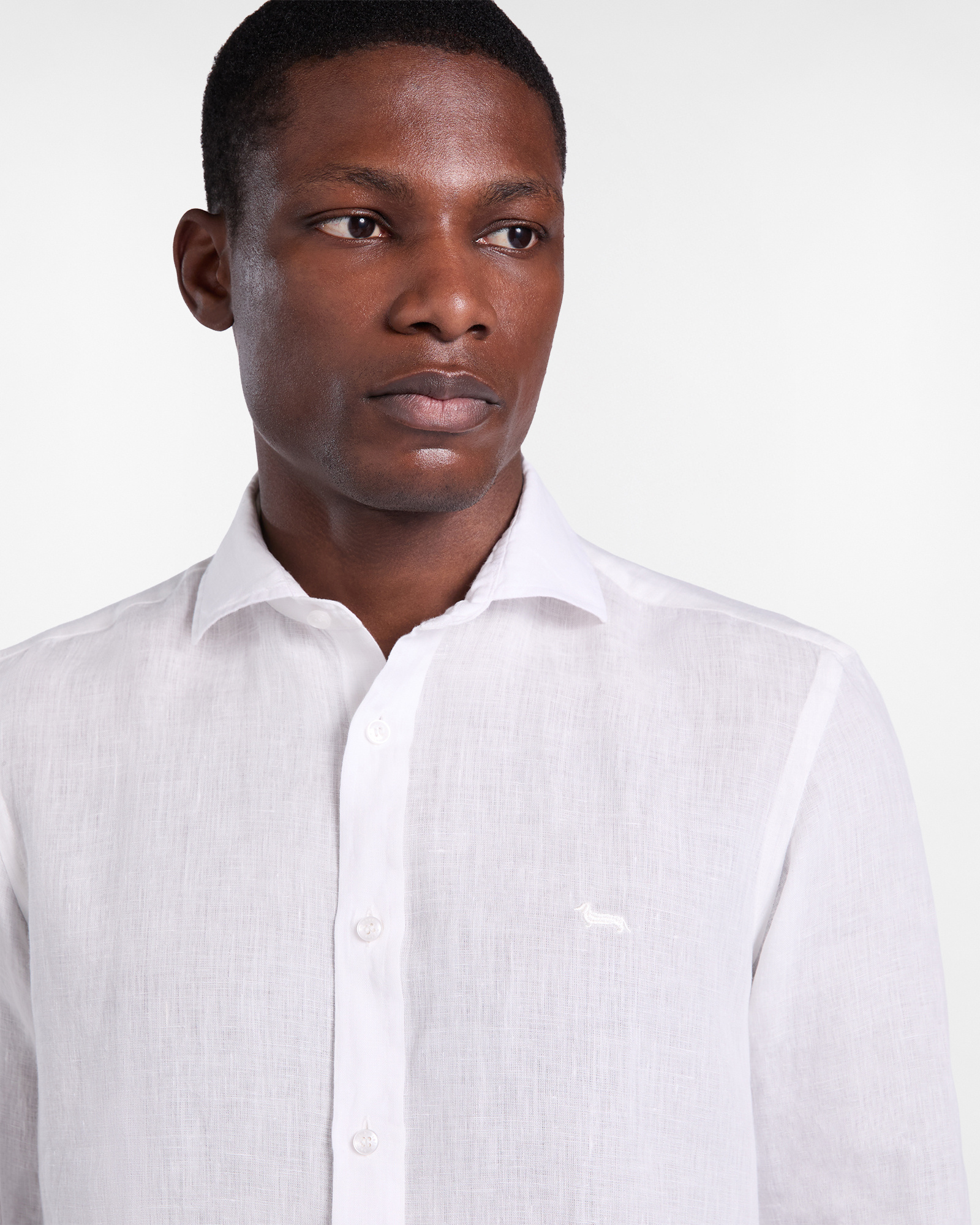 Chemise unie en pur lin, Blanc, large image number 1