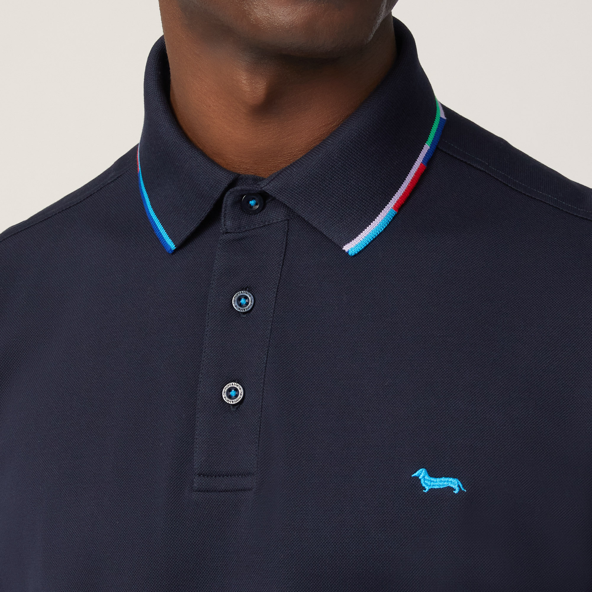 Polo with Multicolor Details, Blue, large image number 2