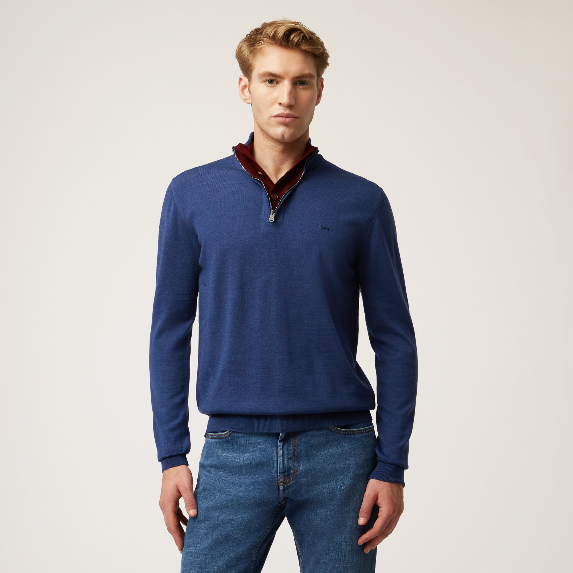 Half-Zip Pullover With Buttons, Light Blue, large image number 0