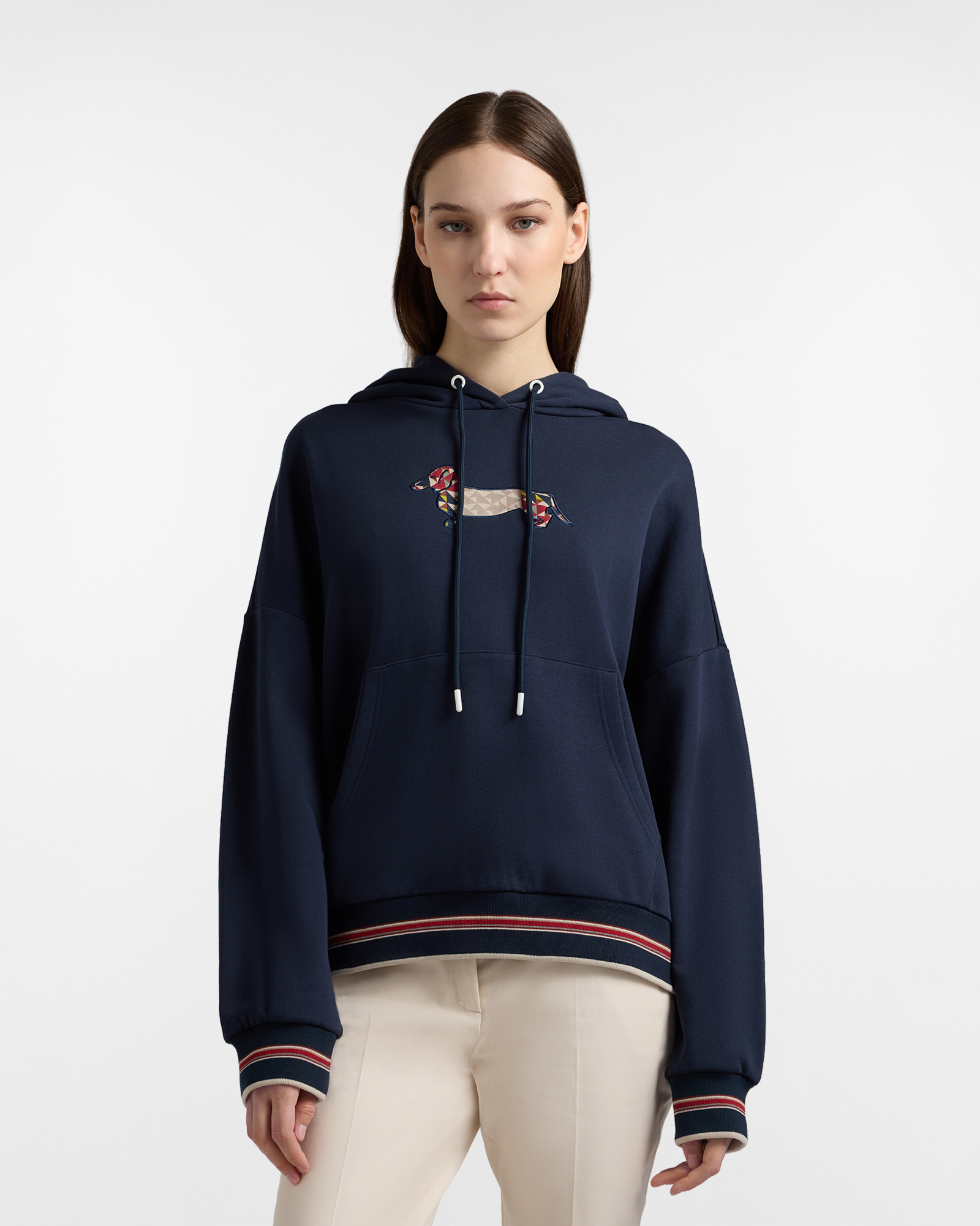 Sudadera con capucha y maxi perro salchicha