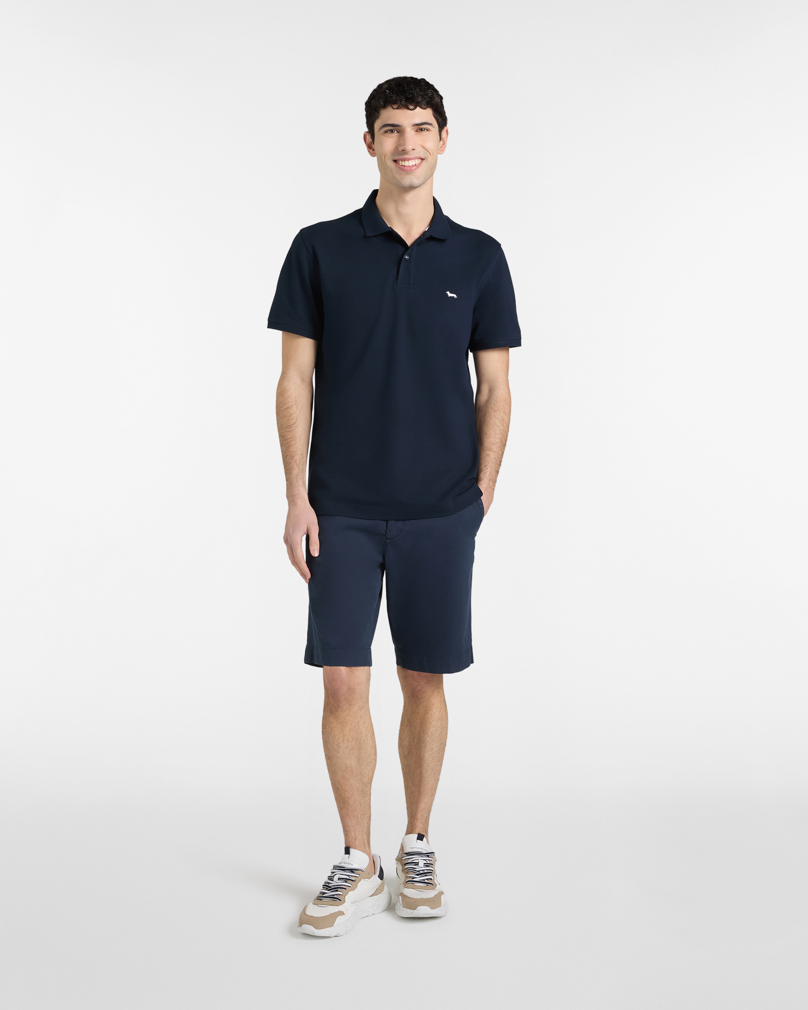 Basic stretch piqu&eacute; polo shirt, Blue, large image number 3