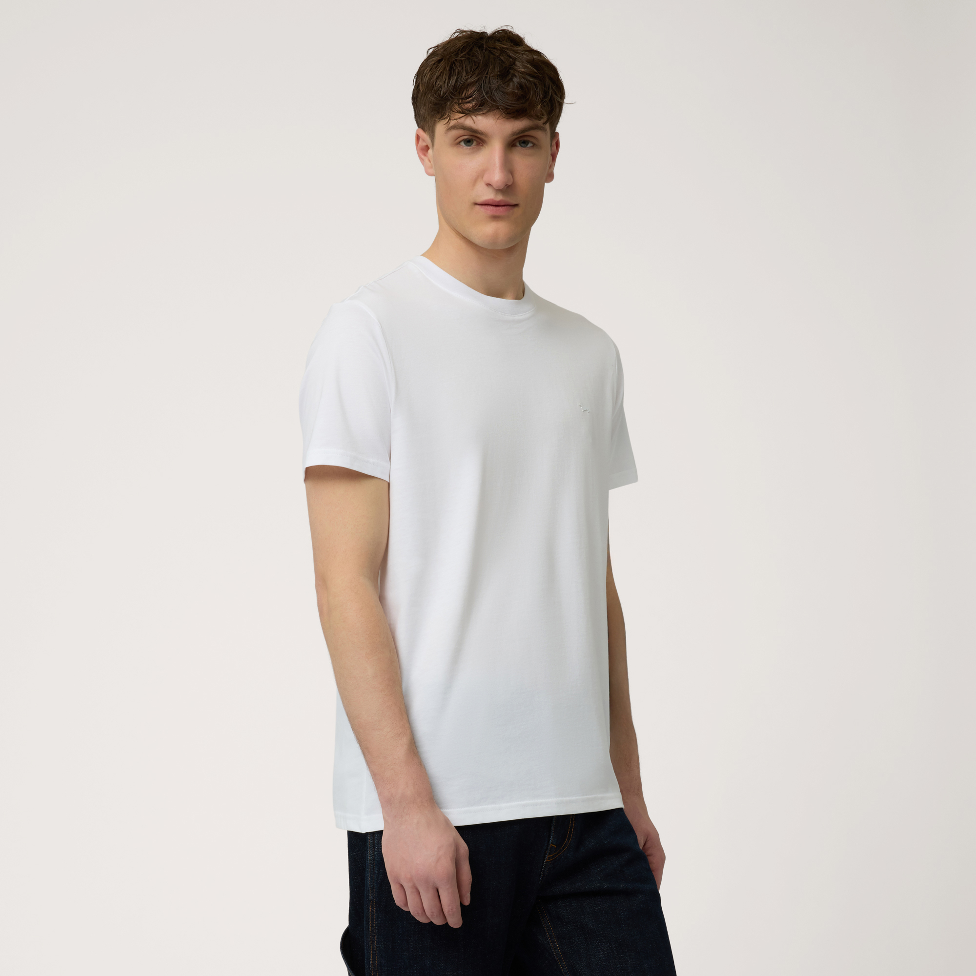 T-Shirt Con Bassotto Applicato, Bianco, large