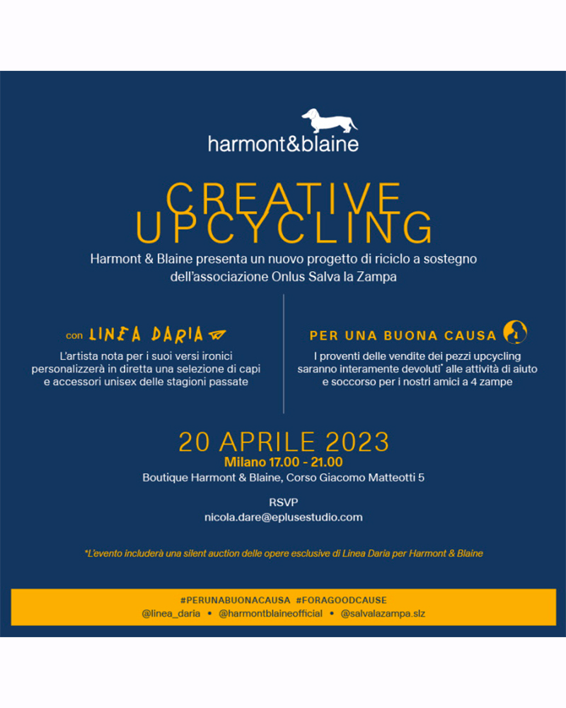 On the occasion of the Milan Design Week, Harmont & Blaine presents a new charity project in supportof the Italian non-profit organization Salva la Zampa, which is committed to rescue and protect abandoned dogs.